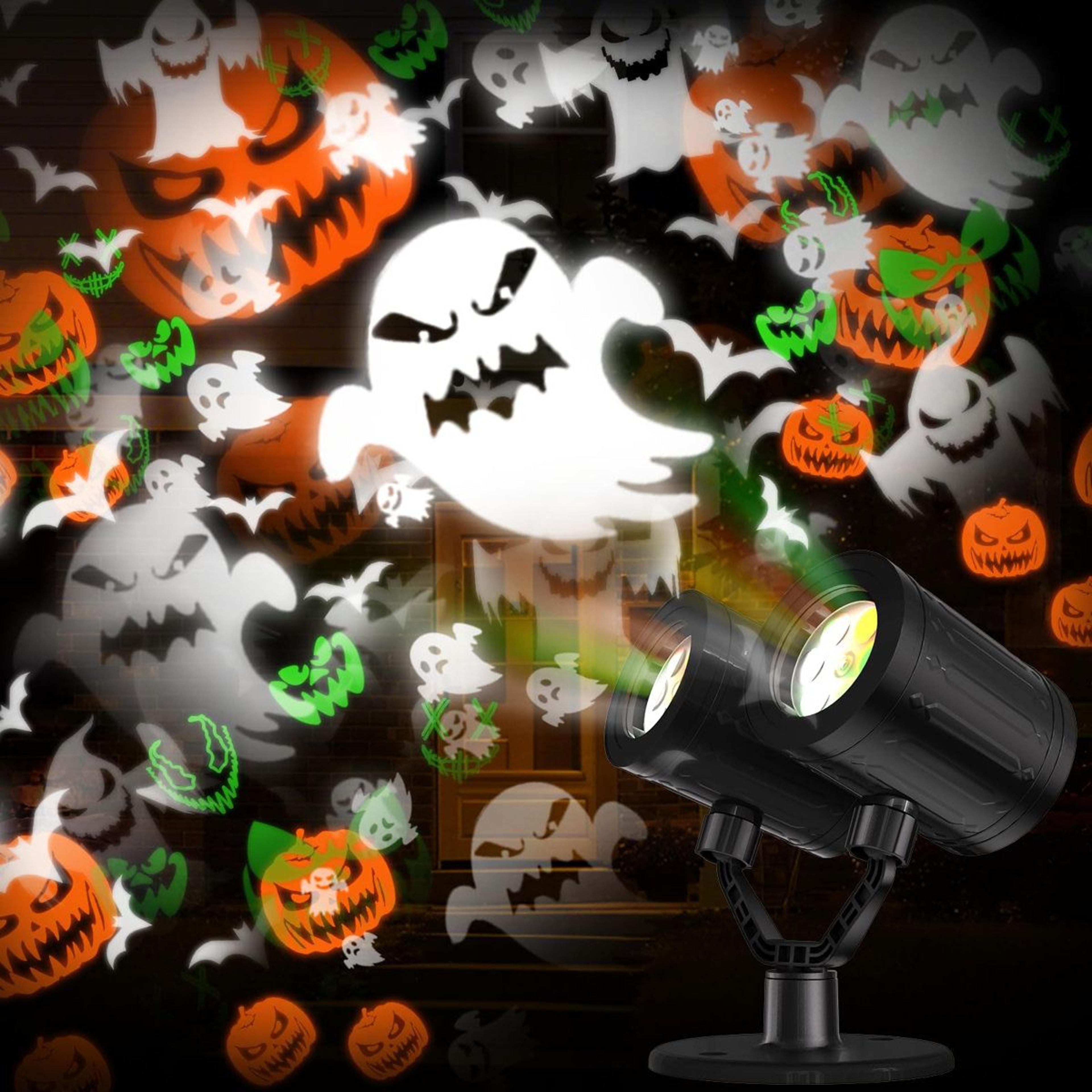 halloween projector lights with double head ghost projection and timer