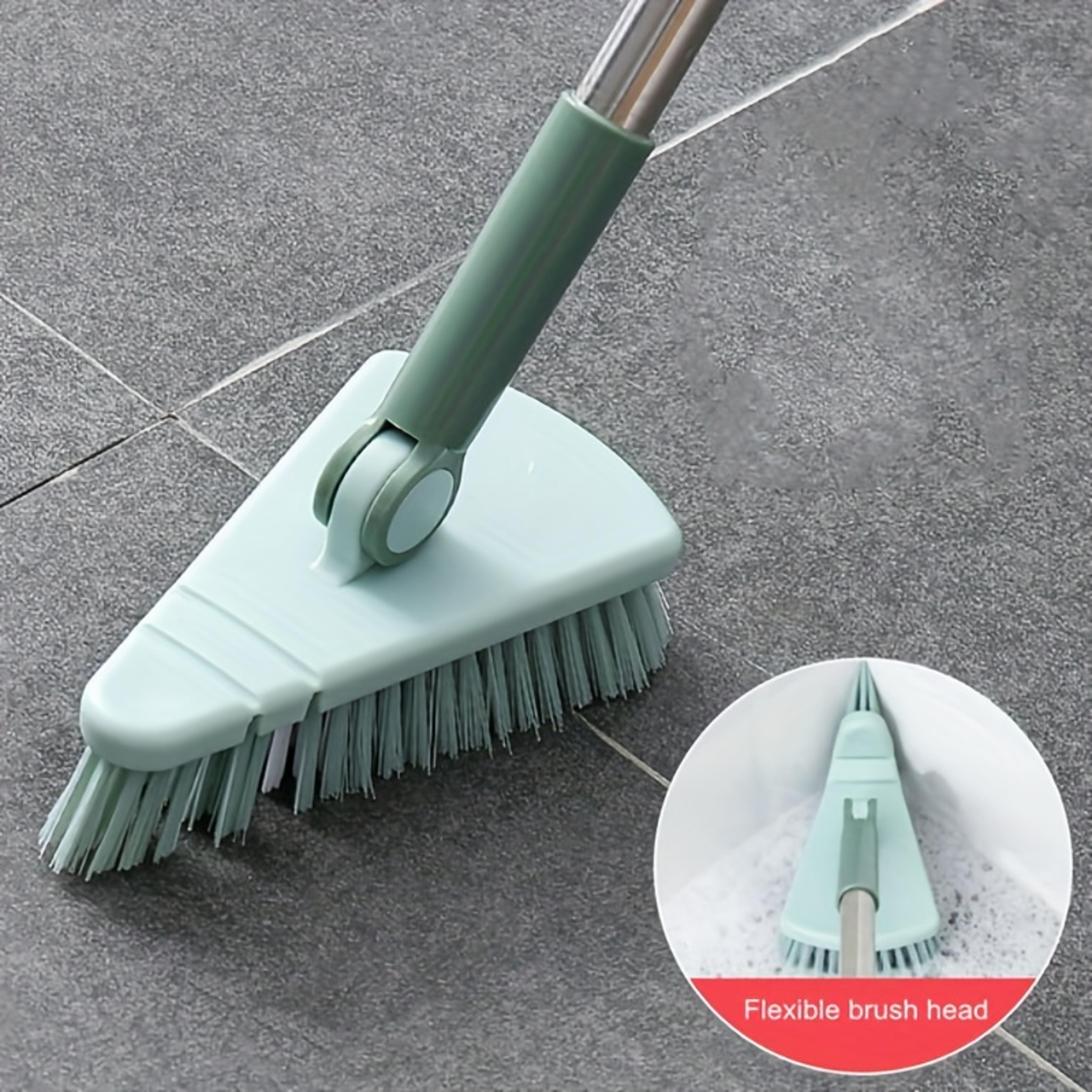Triangle Floor Brush With Long Handle For Bathroom Floor Gaps Bathtub  Kitchen Deep Cleaning 1