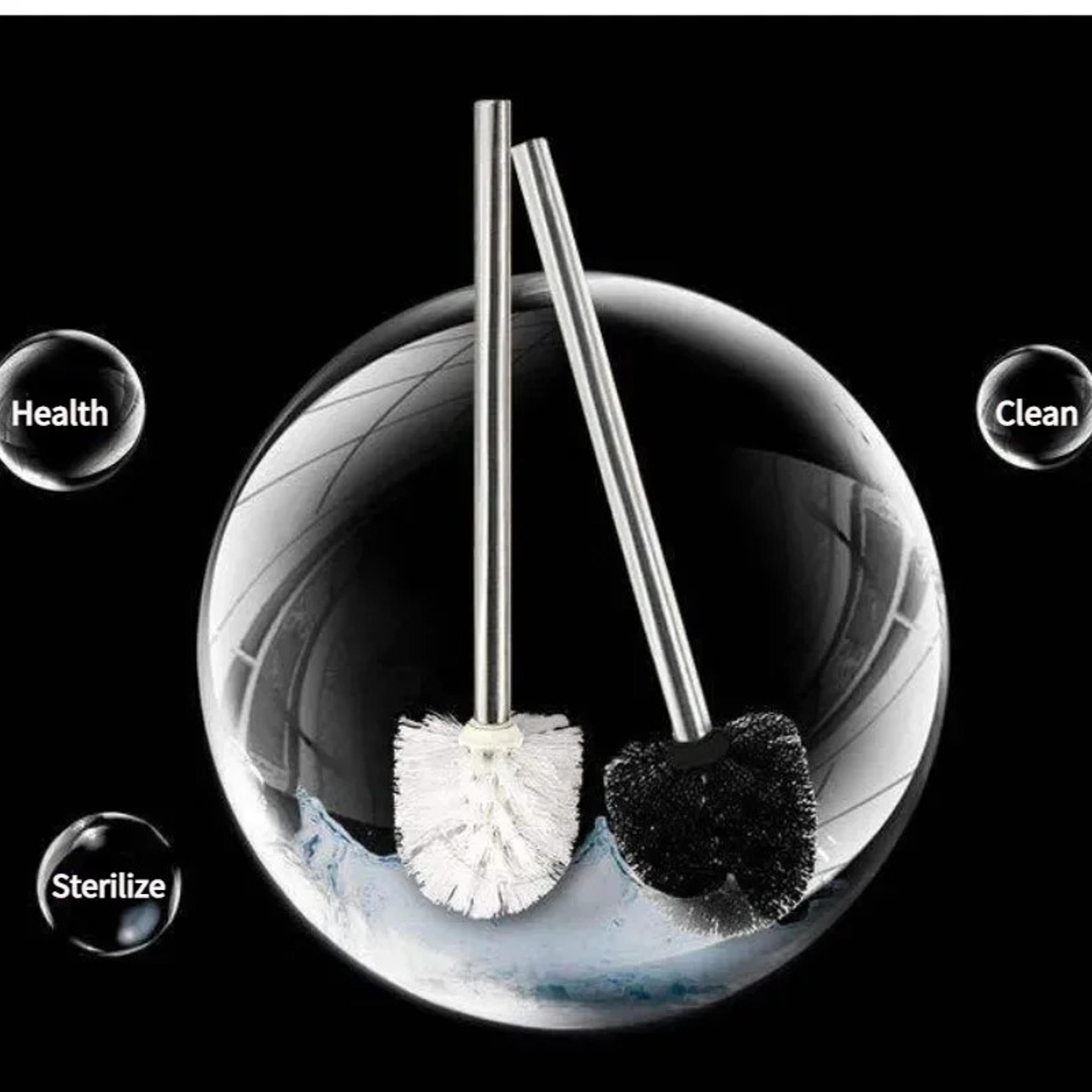 Japanese Toilet Brush With Stainless Steel Handle  Minimalist Bathroom Cleaning Brush 1
