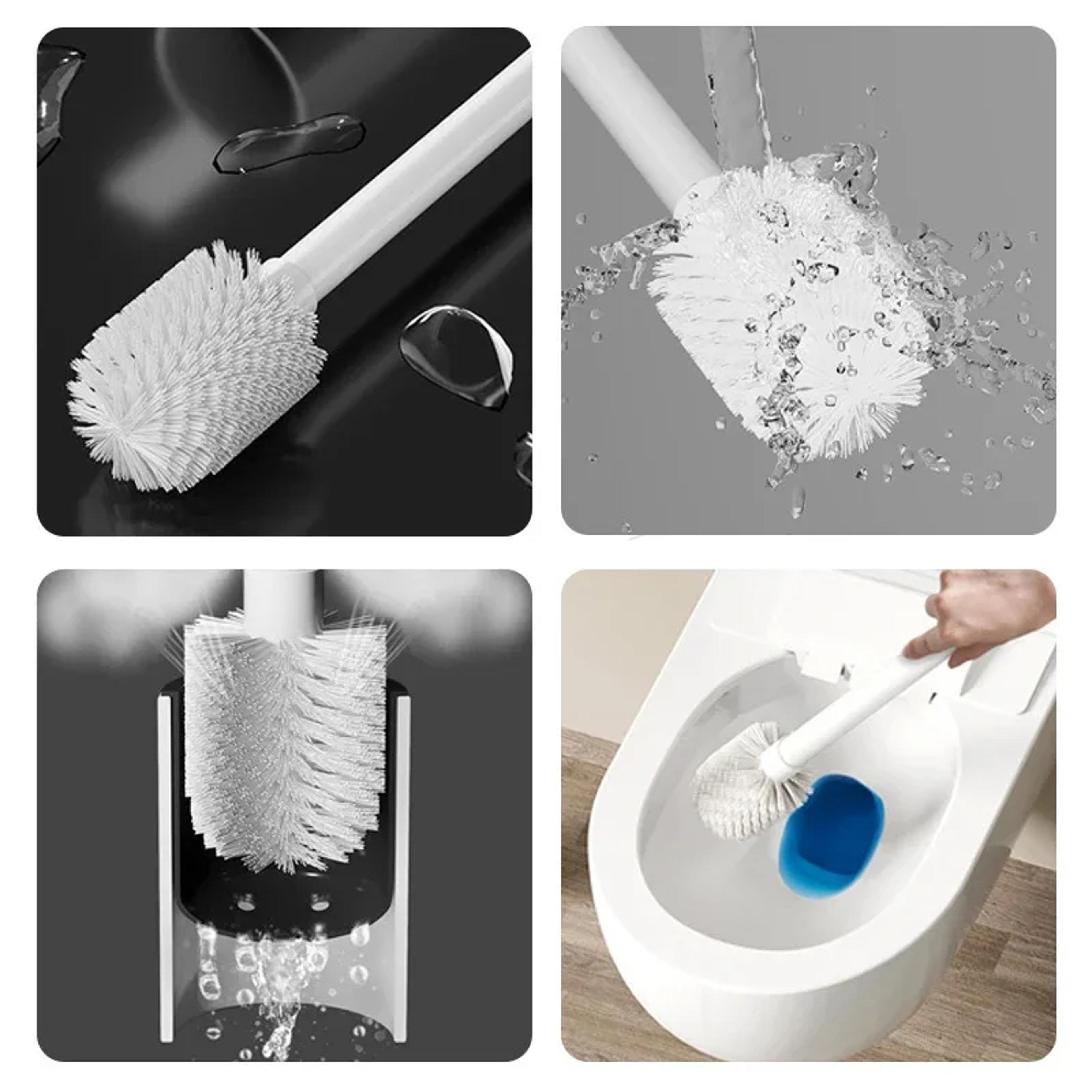 Space Aluminum Wall Mounted Toilet Brush Holder With No Drill Installation 1