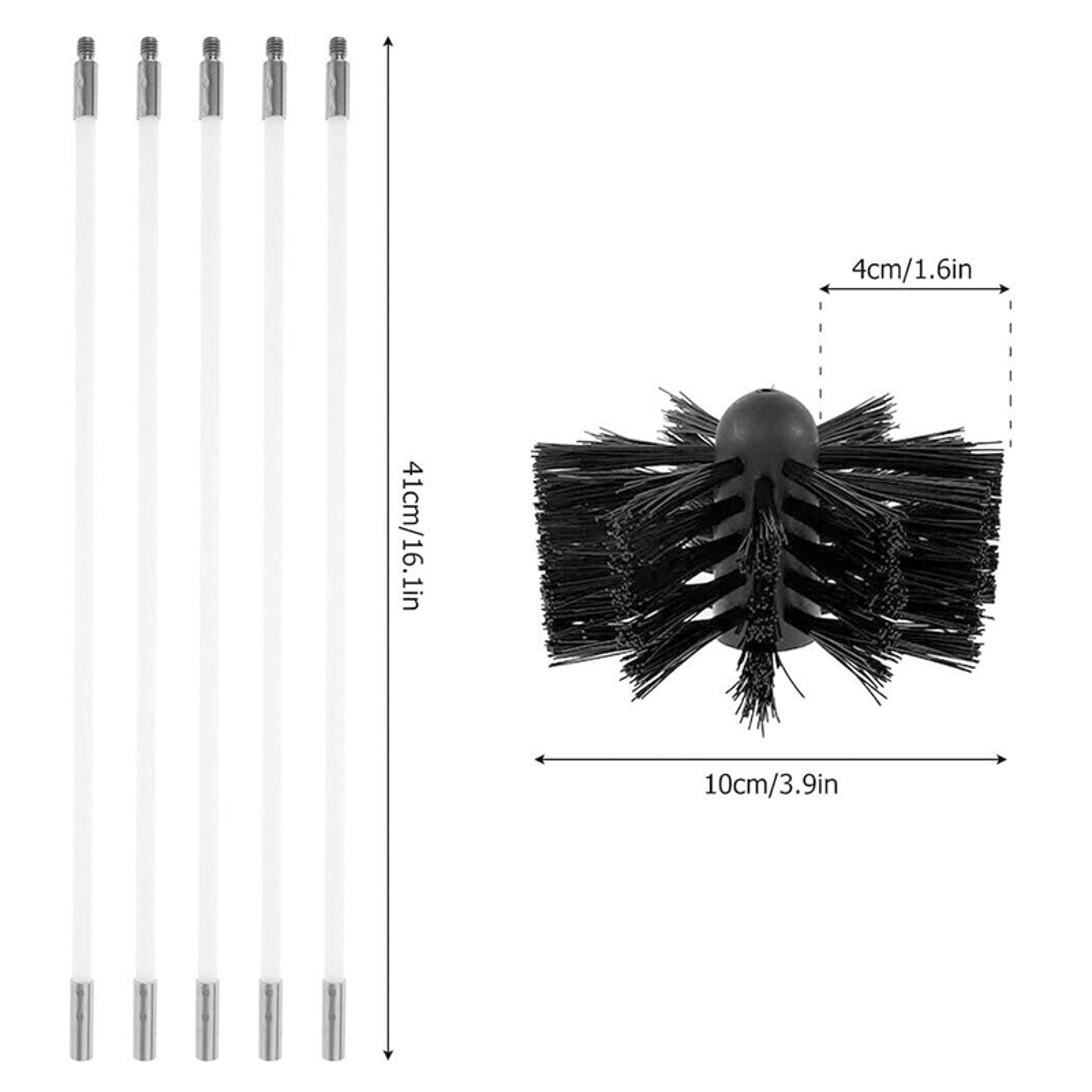 Flexible Chimney Sweep Kit With Nylon Brush  Flexible Rods For Safe Flue  Fireplace Cleaning 5