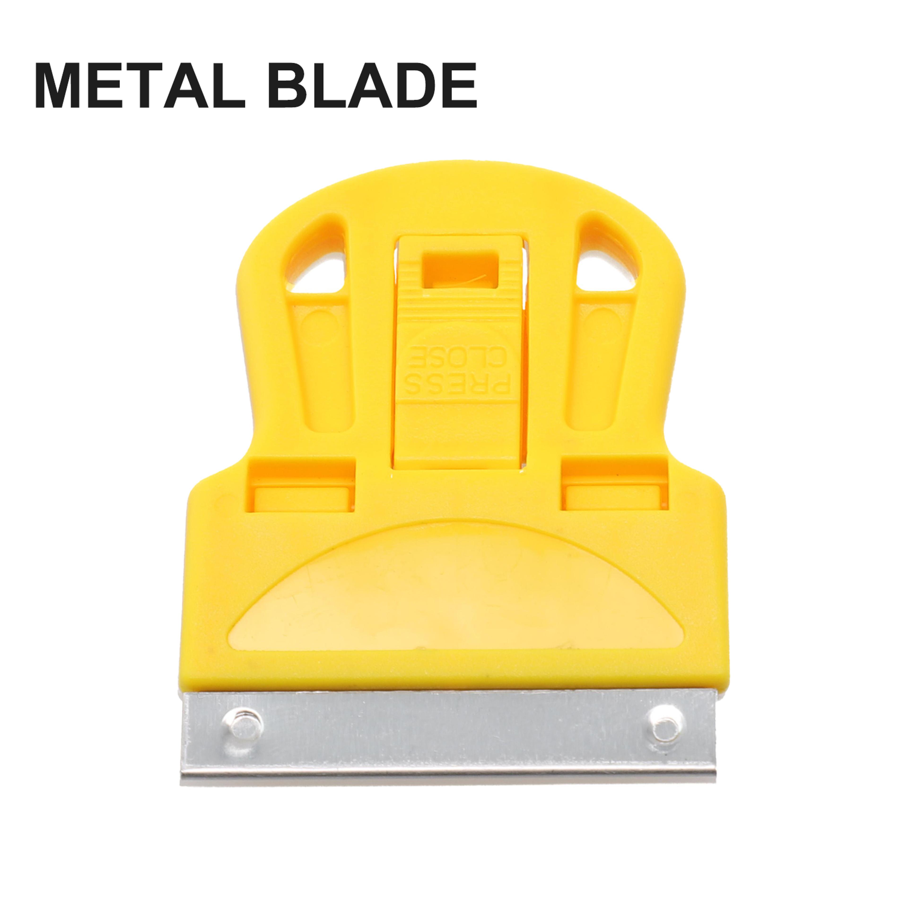 heavy duty sticker remover tool razor scraper for glue, labels, car decals & glass cleaning