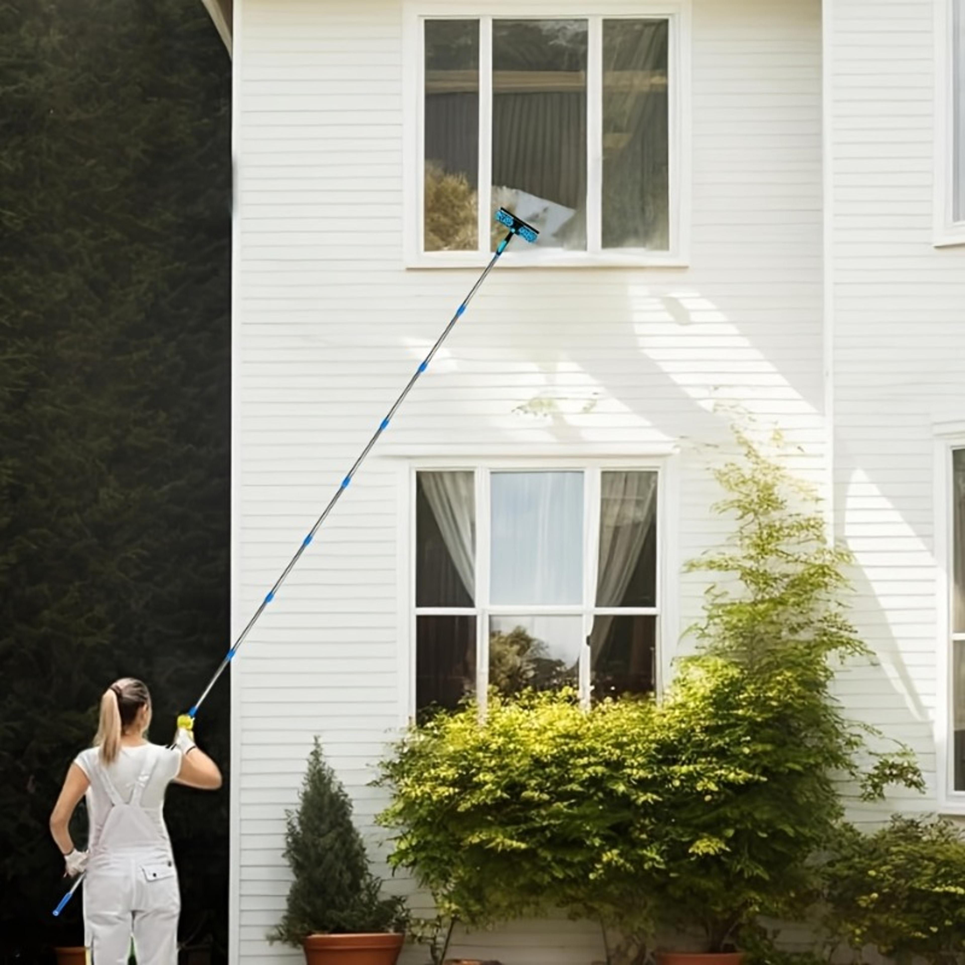 Window Cleaner With Extendable Pole Stainless Steel Window Squeegee 1