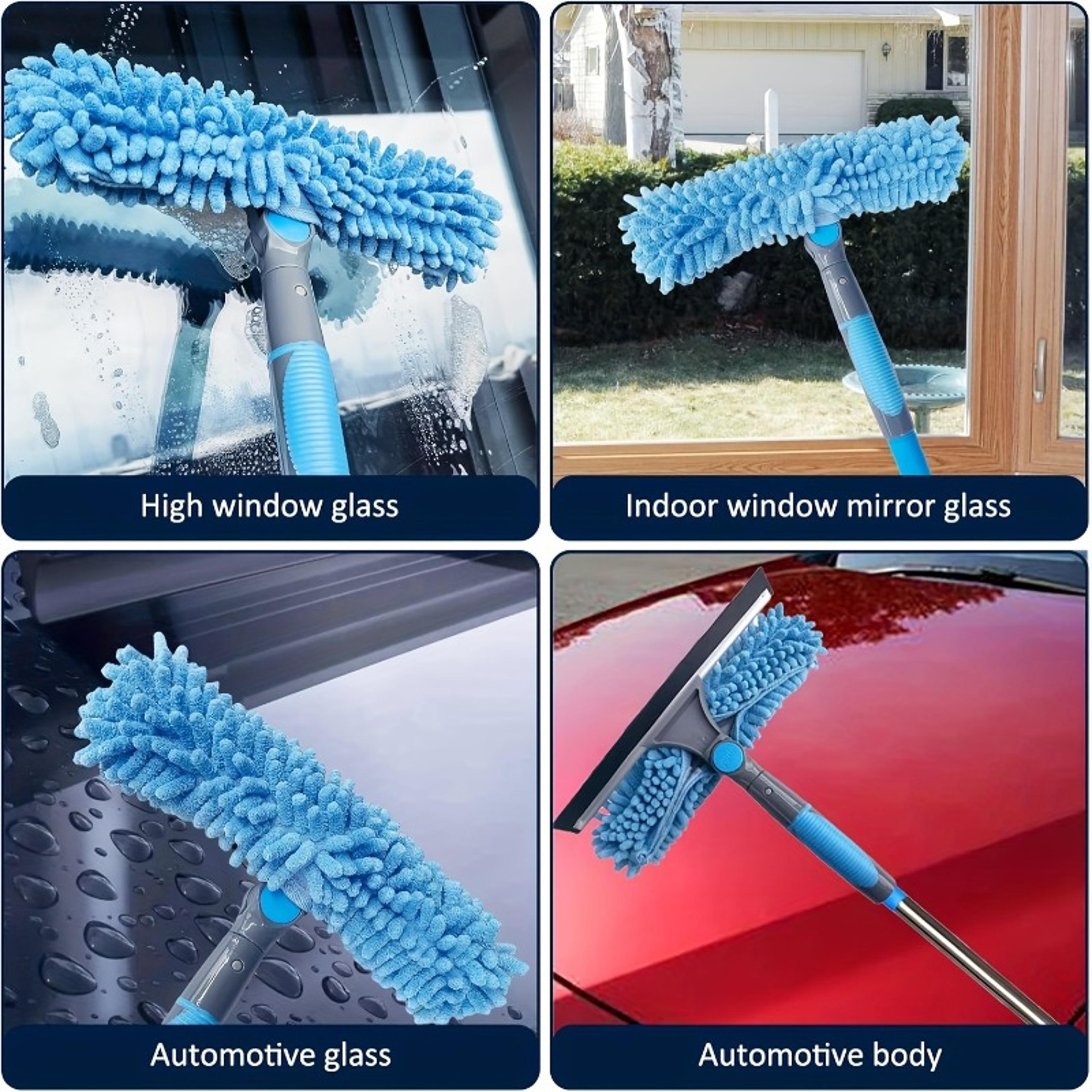 Window Cleaner With Extendable Pole Stainless Steel Window Squeegee 0