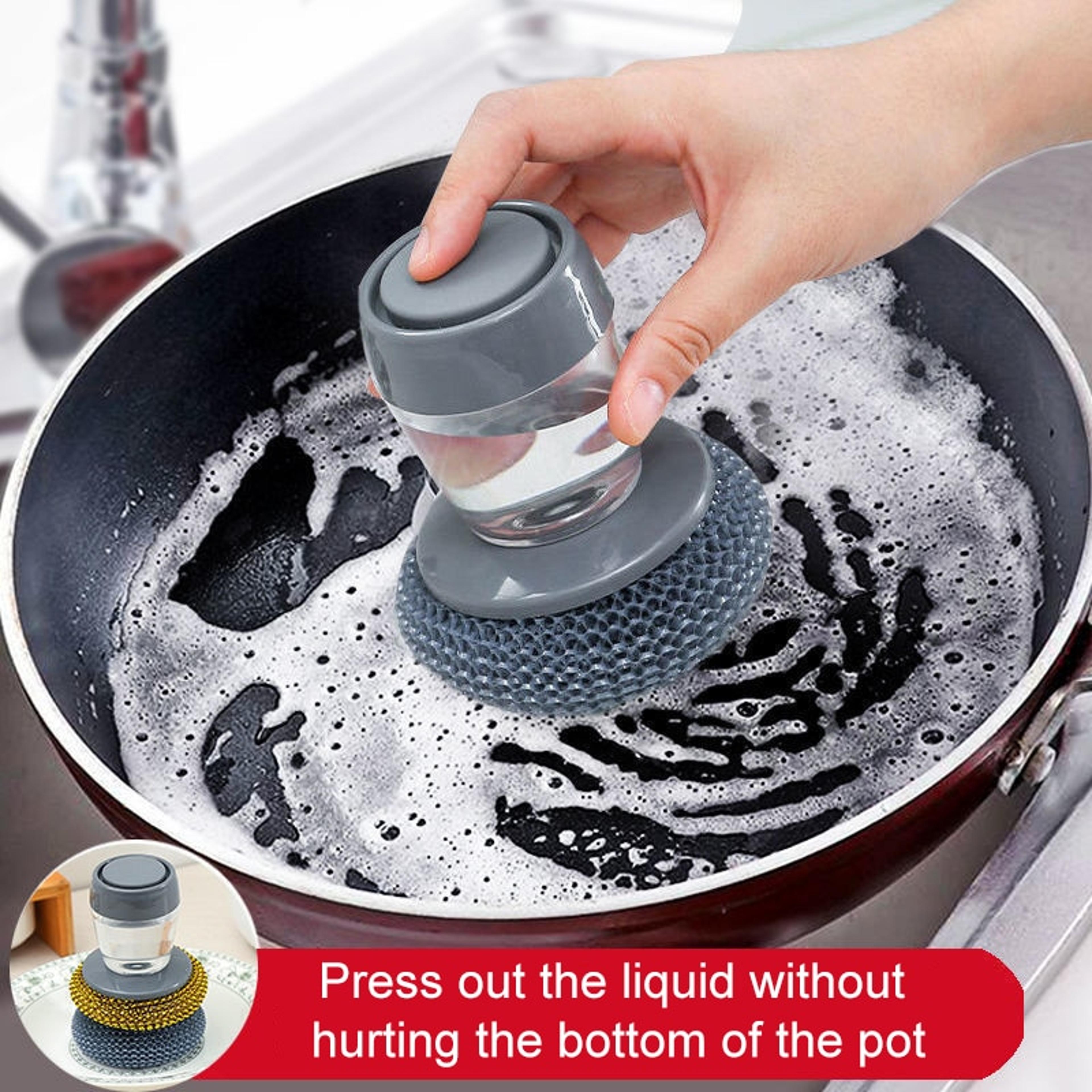 Portable Soap Dispensing Dish Brush For Effortless Kitchen Cleaning 1