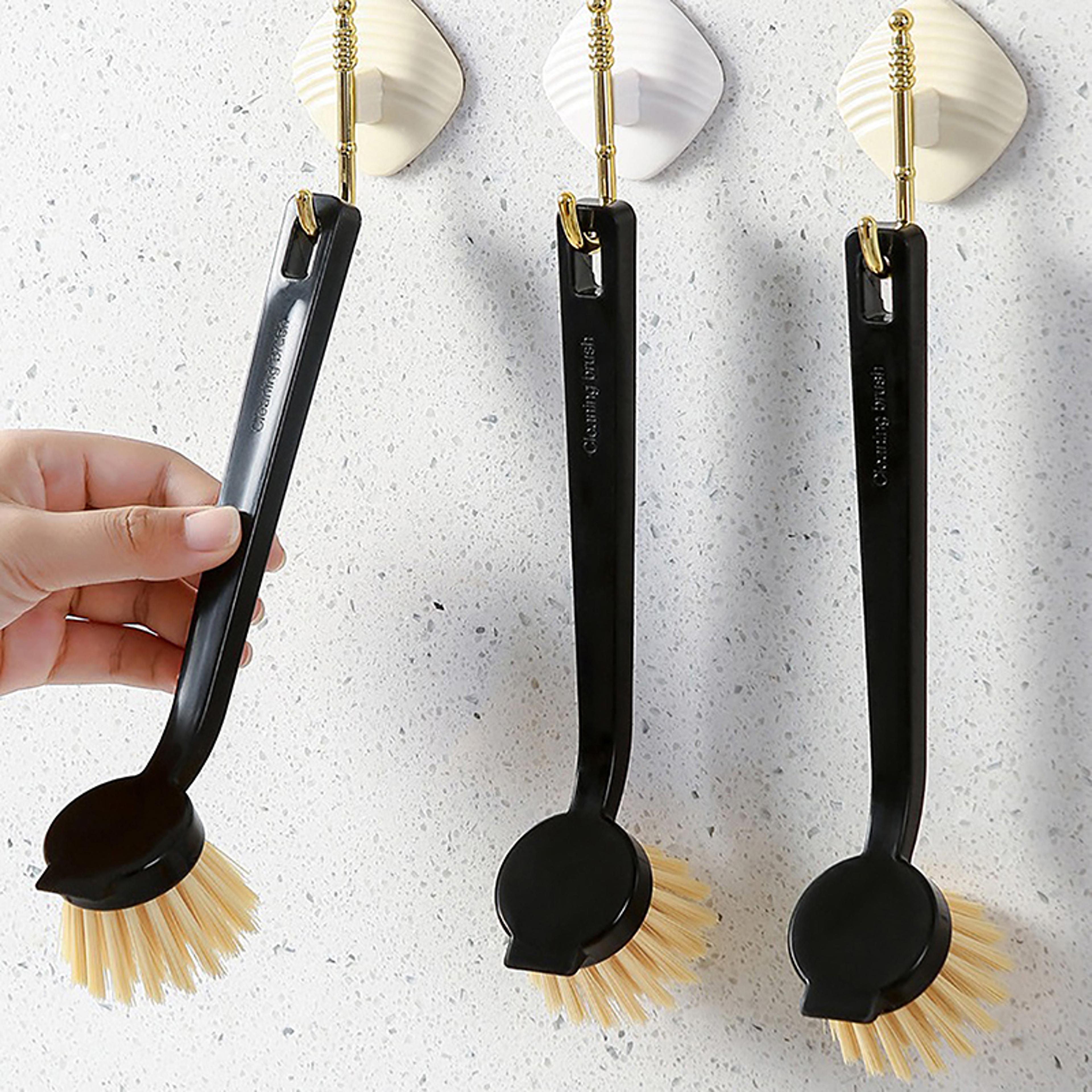 long handle dishwashing brush for pots & pans heavy duty pot cleaning brush