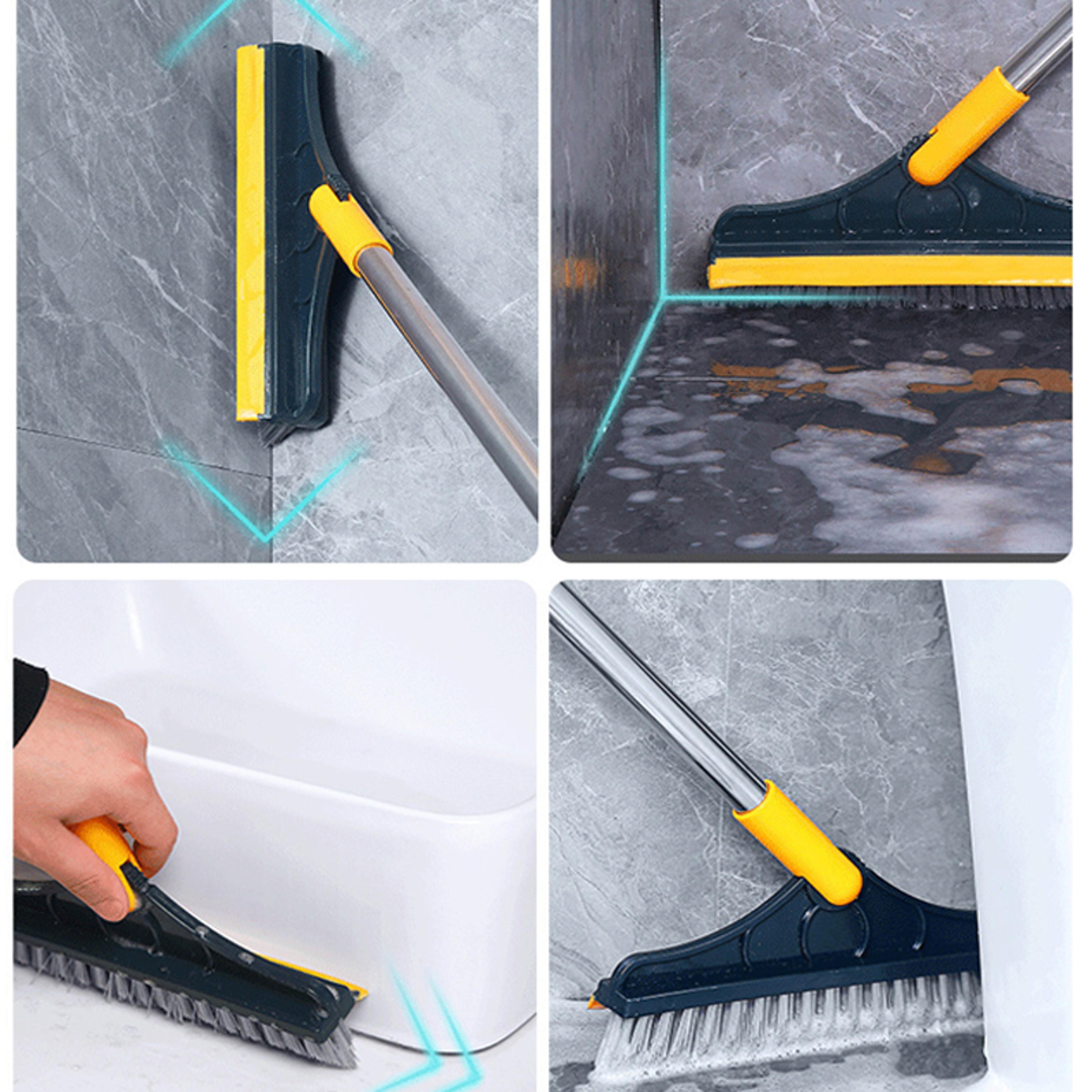 Floor Scrub Brush With Long Handle  Window Squeegee For Bathroom Kitchen Floor Cleaning 4