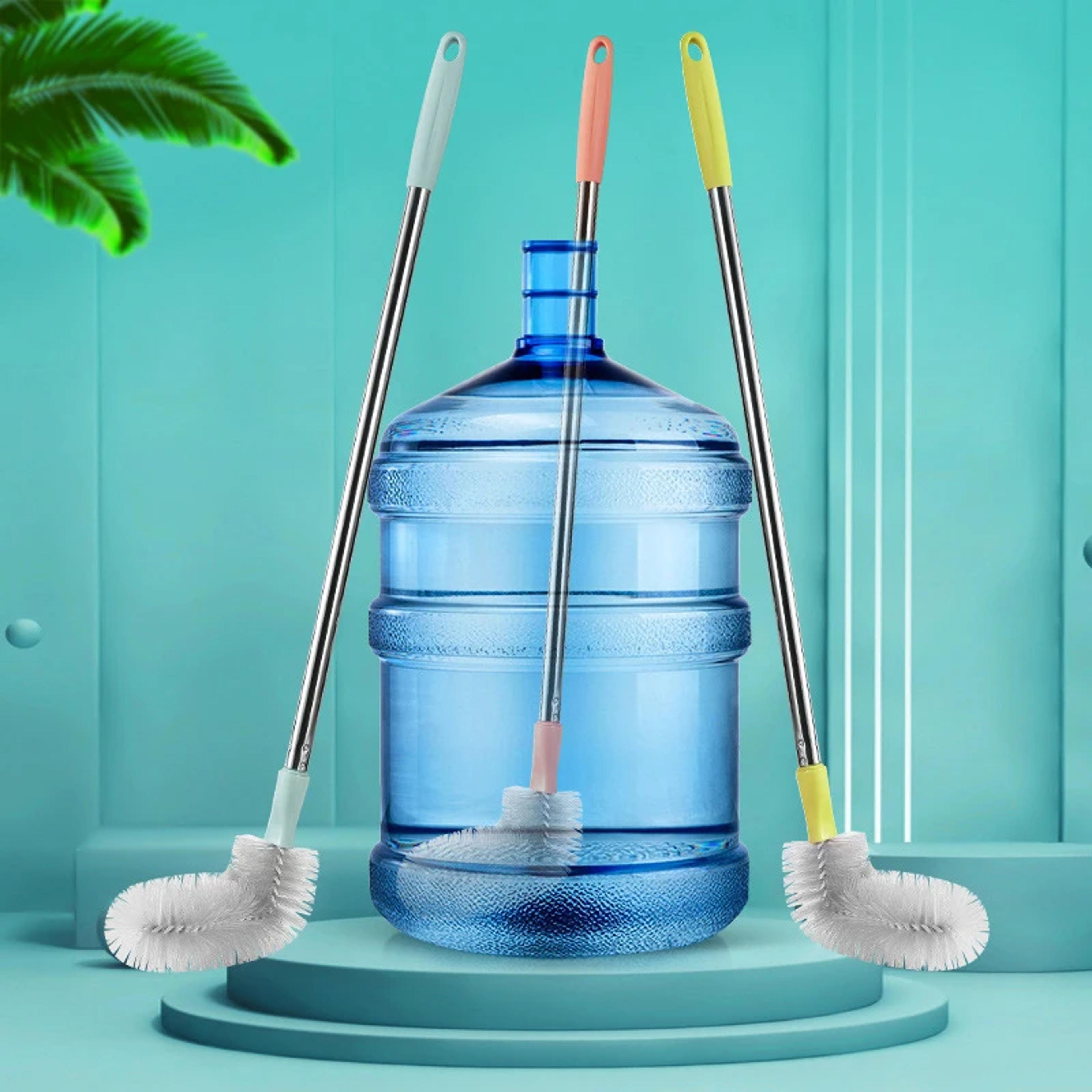 long handle water dispenser cleaning brush for buckets & water jugs with stainless steel handle