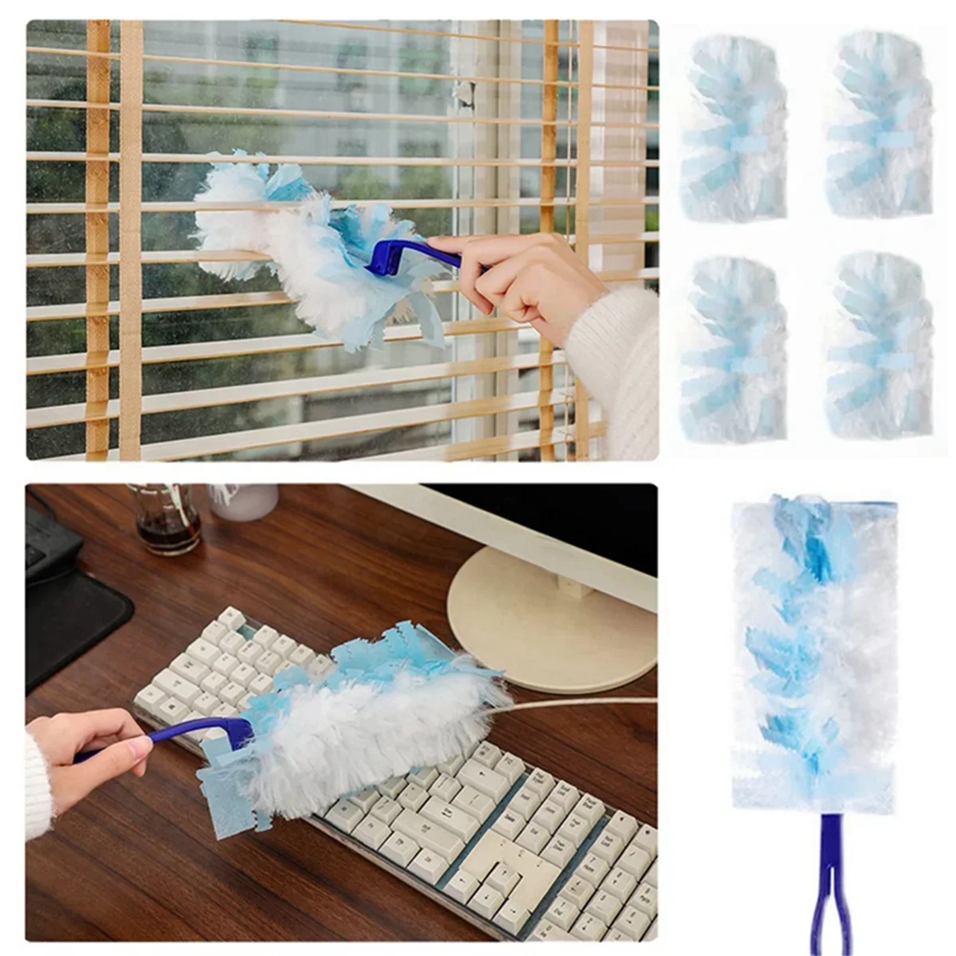 Swiffer Compatible Disposable Duster Refills With Handle For Fast Multi Surface Dust Cleaning 4