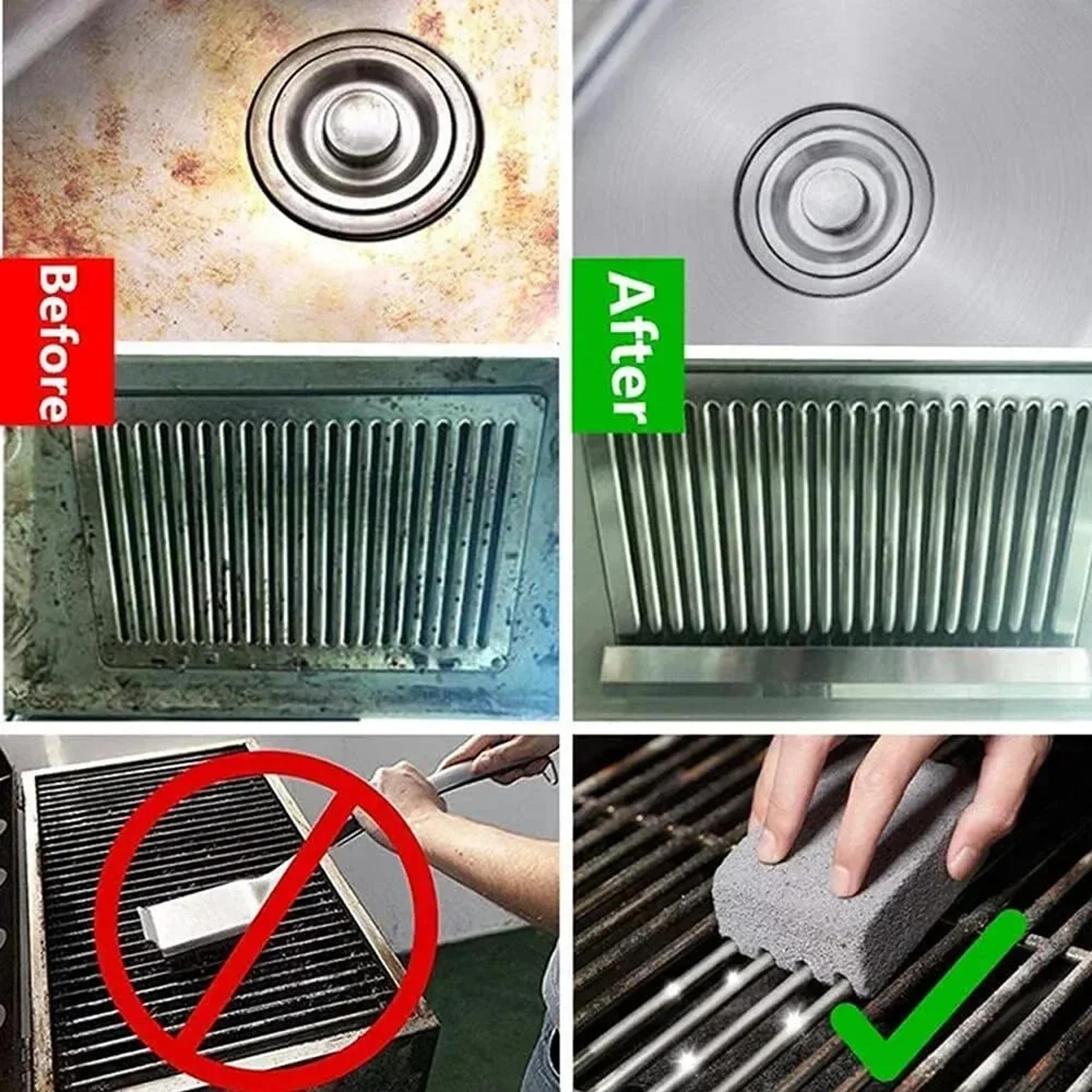 HeavyDuty BBQ Grill Cleaning Brick Pack Non Scratch Grill Cleaning Stone For BBQ Grills  Griddles 1