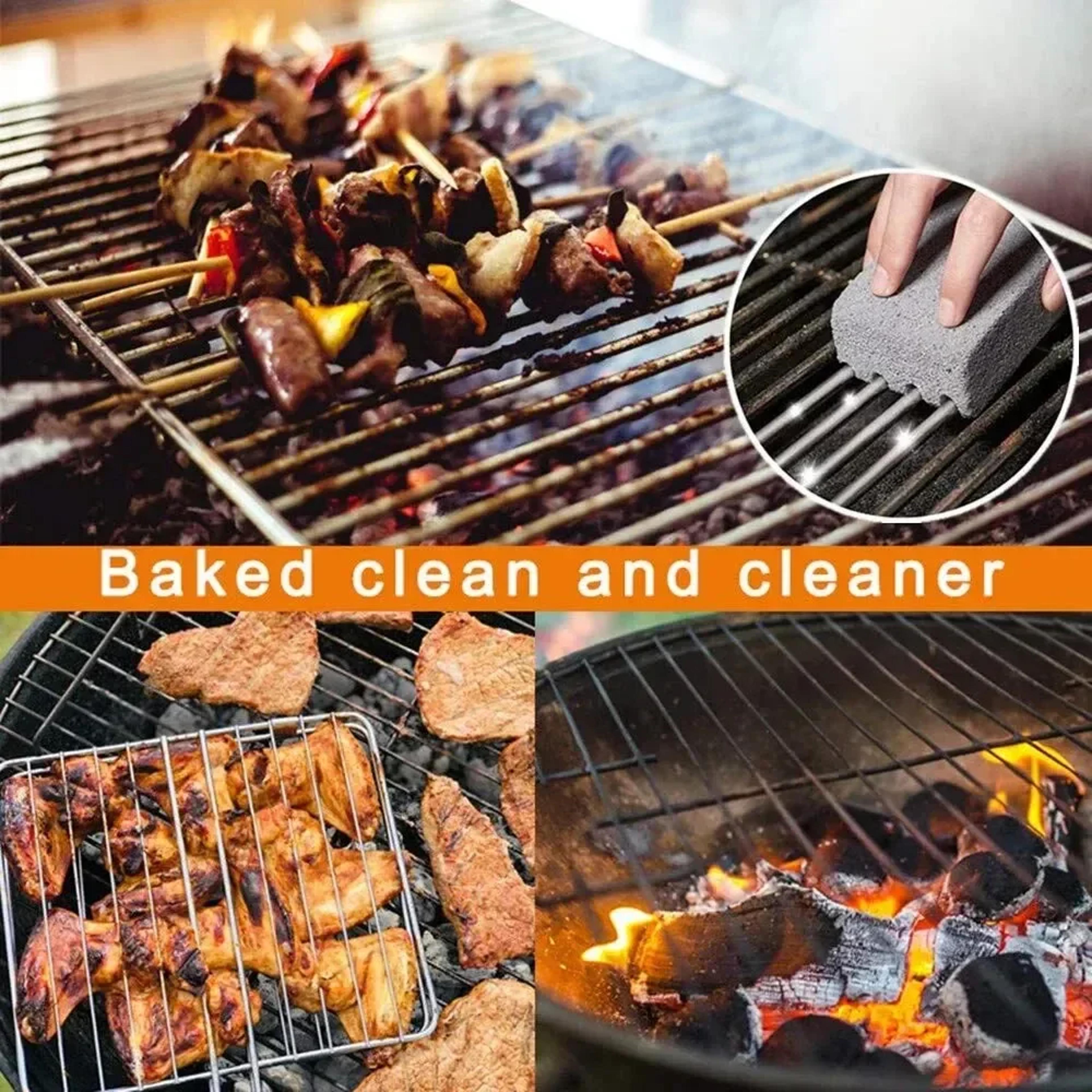 HeavyDuty BBQ Grill Cleaning Brick Pack Non Scratch Grill Cleaning Stone For BBQ Grills  Griddles 2