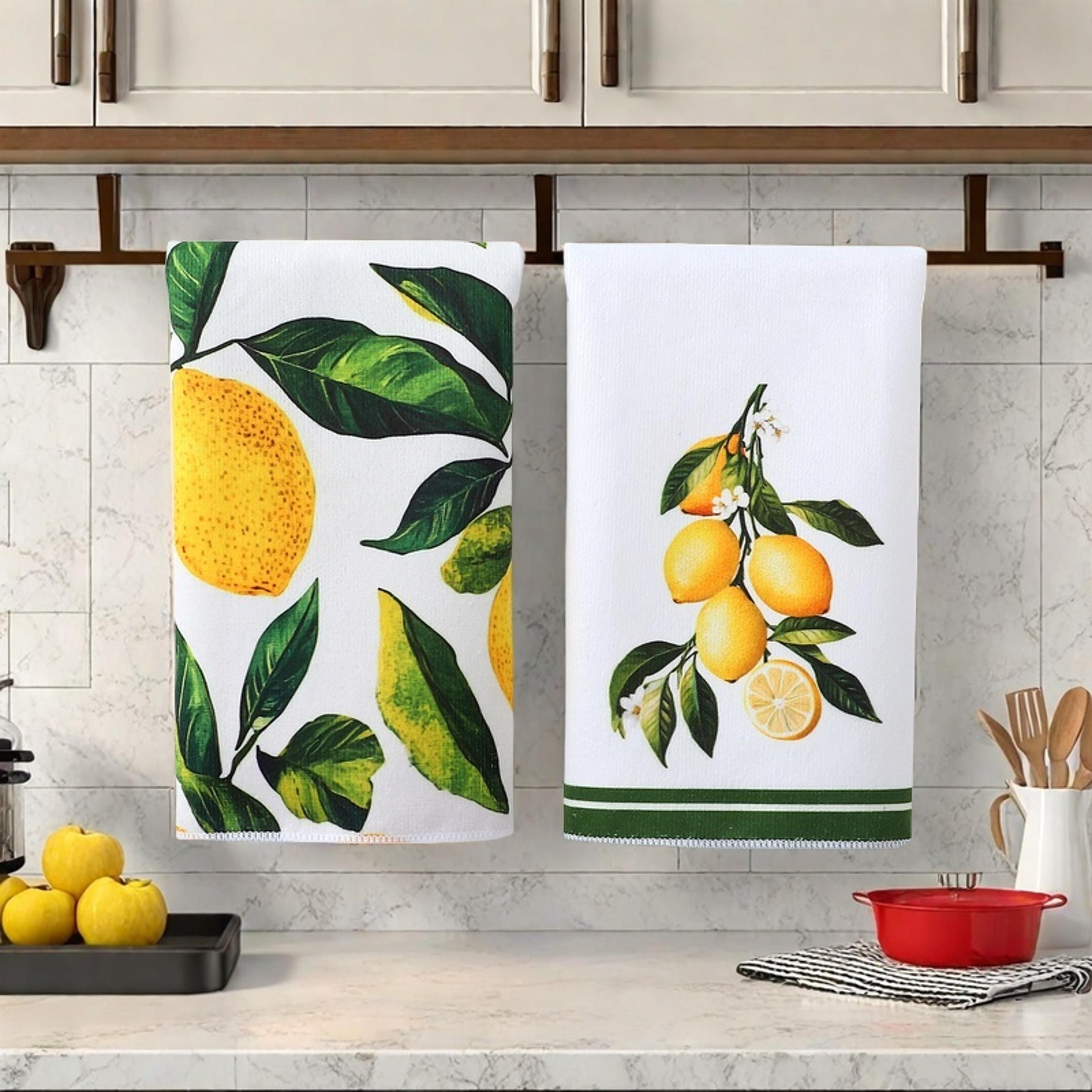 Fresh Lemon Kitchen Dish Towel Absorbent Kitchen Towels With Quick Dry Microfiber Design 4