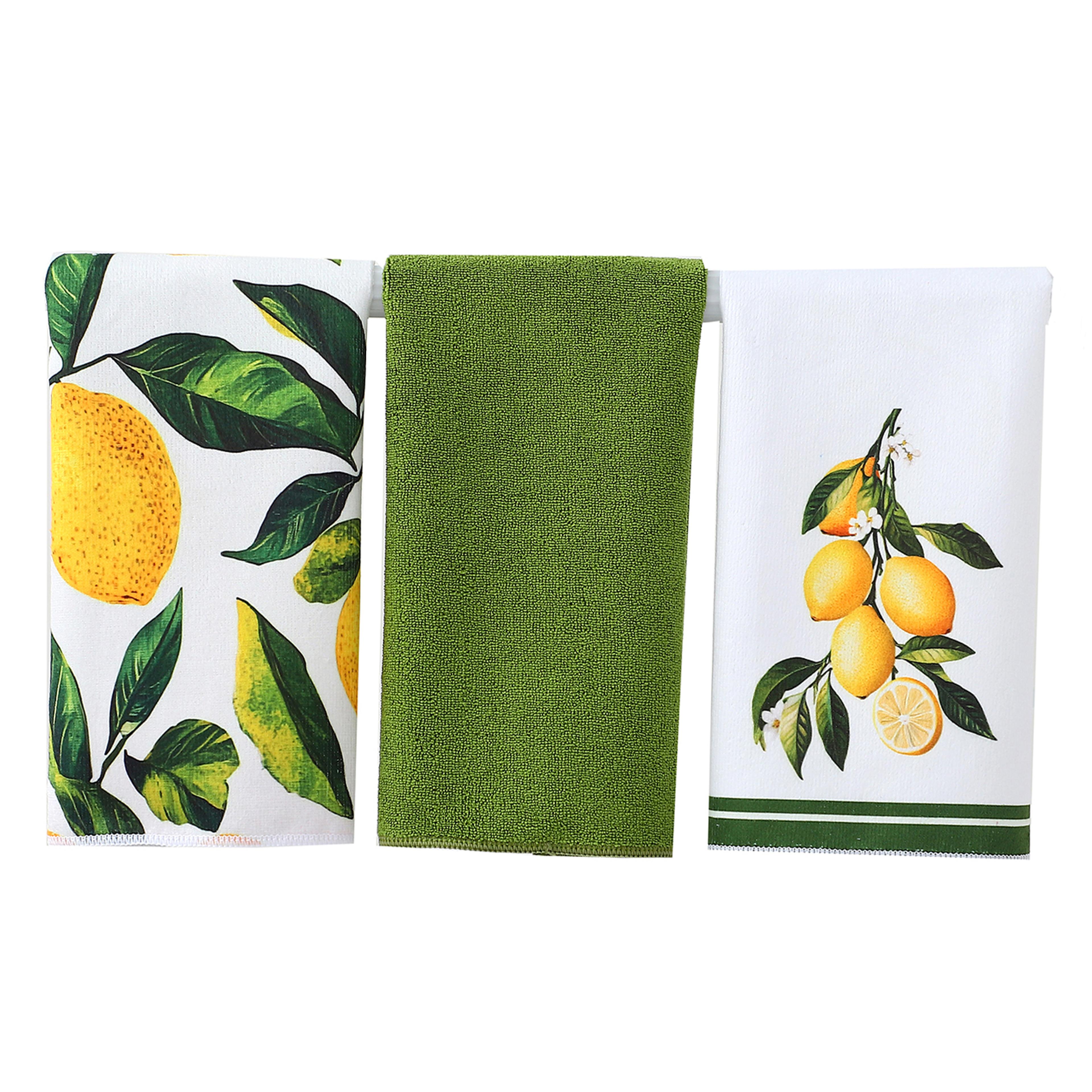 Fresh Lemon Kitchen Dish Towel Absorbent Kitchen Towels With Quick Dry Microfiber Design 7