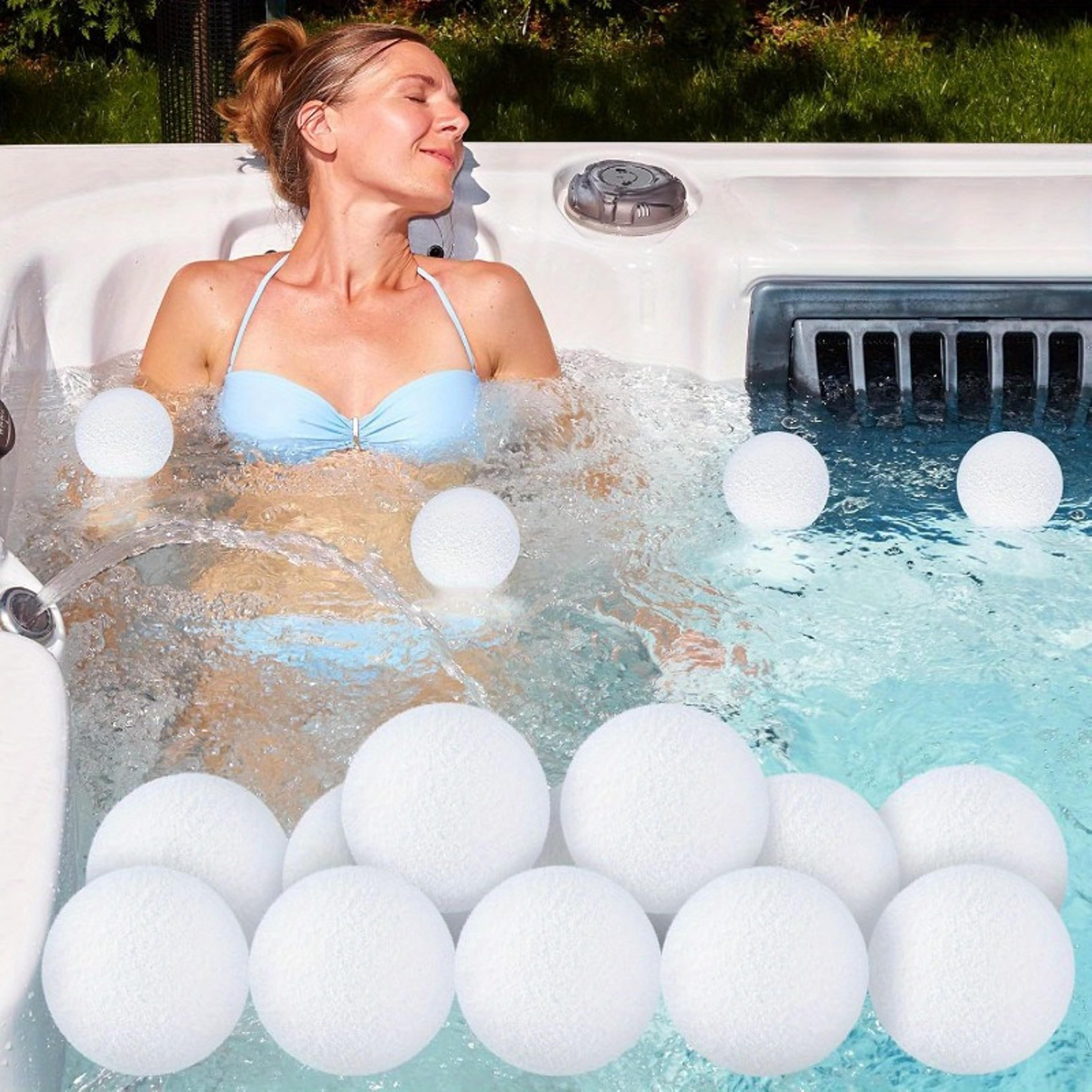 reusable pool oil absorbing sponge floating scum remover balls for pools, hot tubs & spas