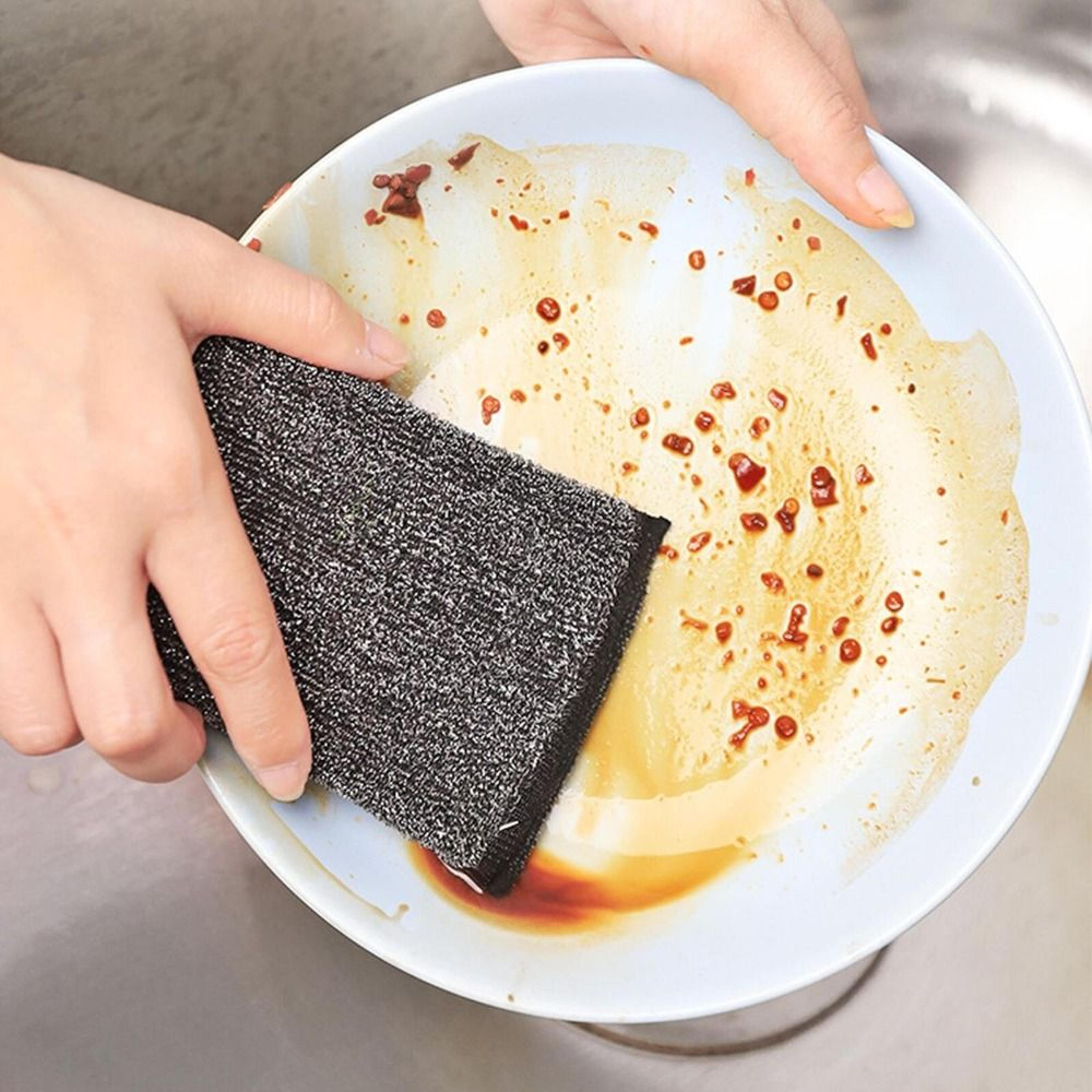 Non Scratch Dish Sponge Set Of Reusable Stainless Steel Kitchen Scrub Sponges 1