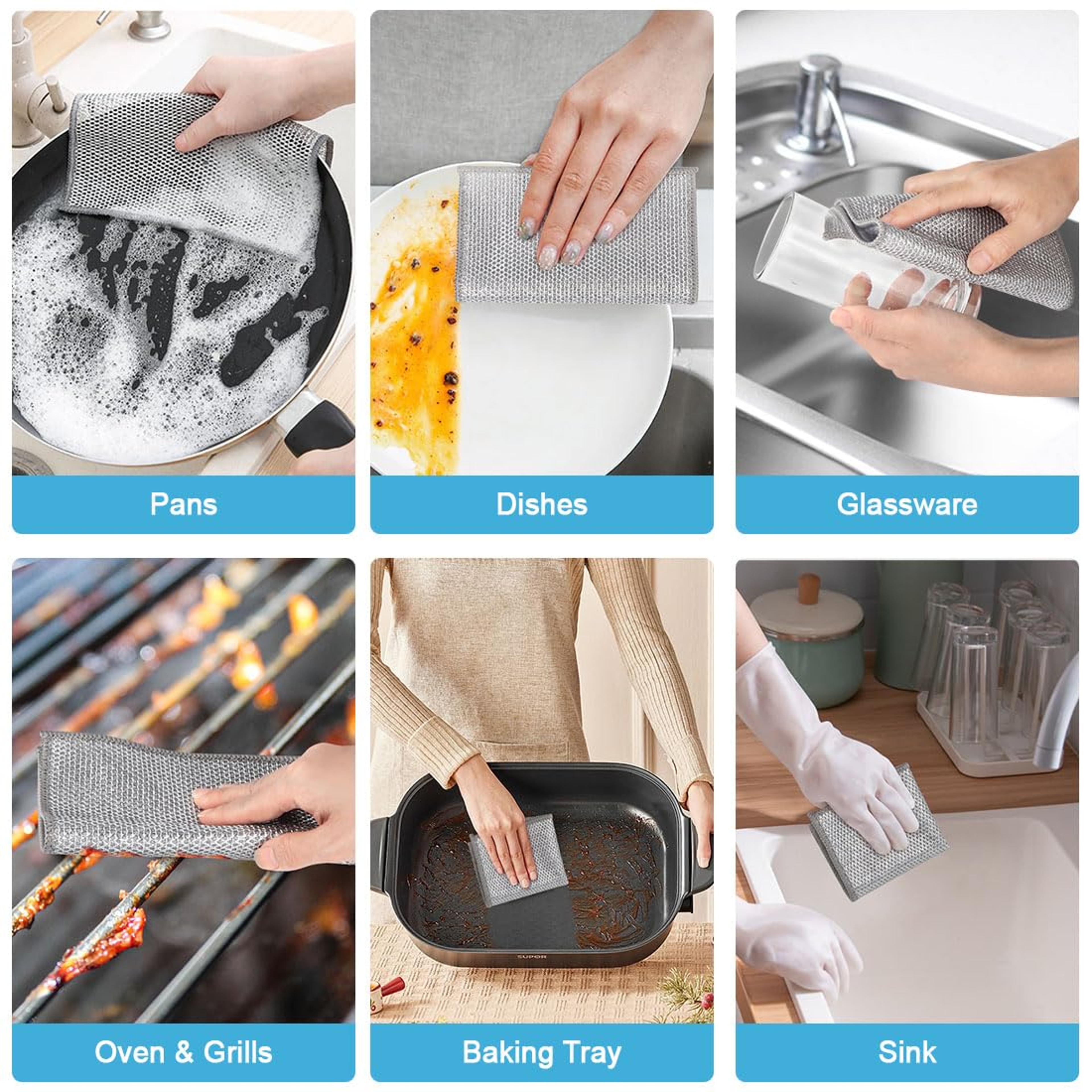 Stainless Steel Dishcloth Reusable Wire Mesh Kitchen Cleaning Cloths 5