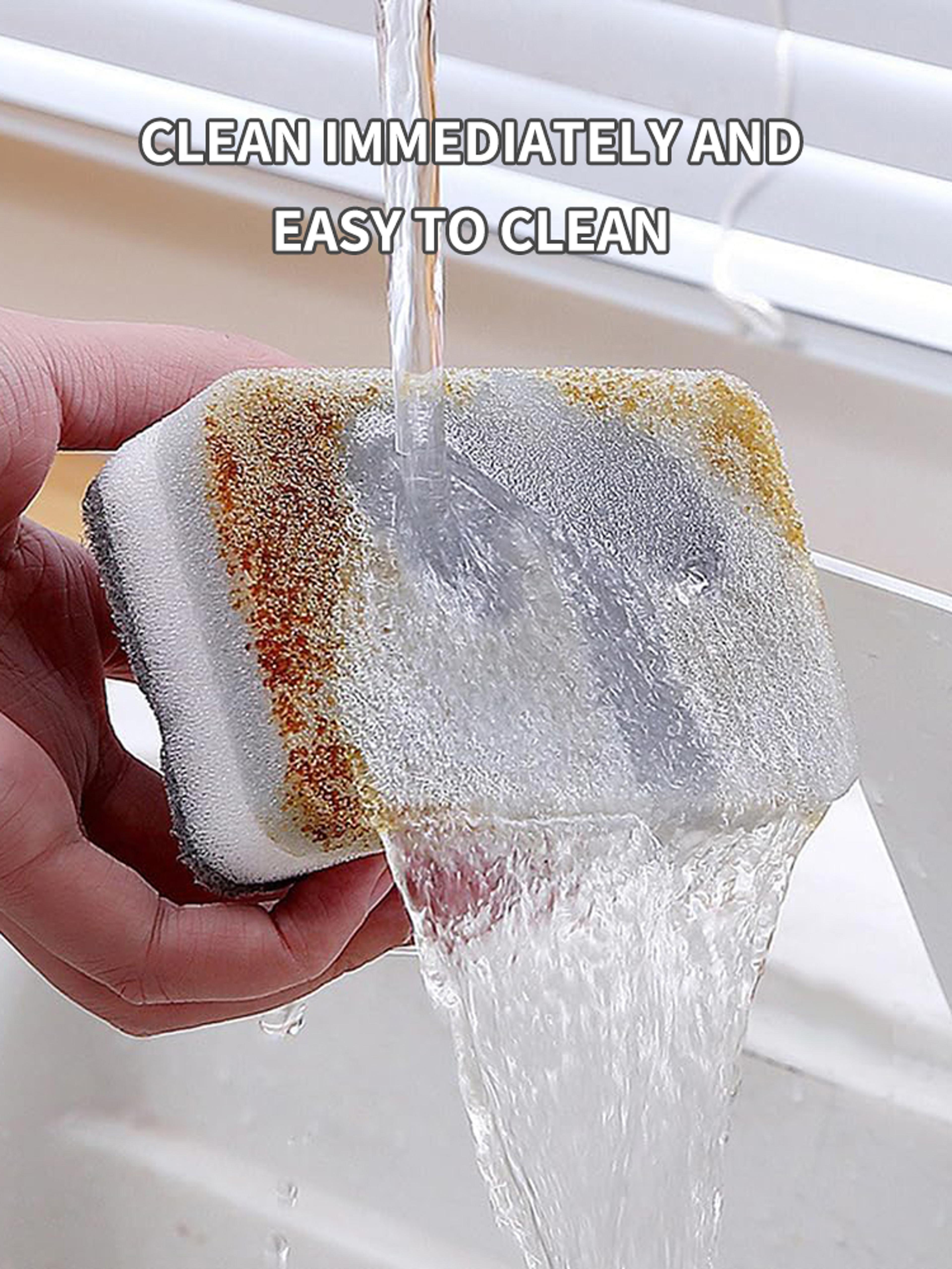 Double Sided Dishwashing Sponge Scouring Pad Reusable Kitchen Cleaning Cloth 4