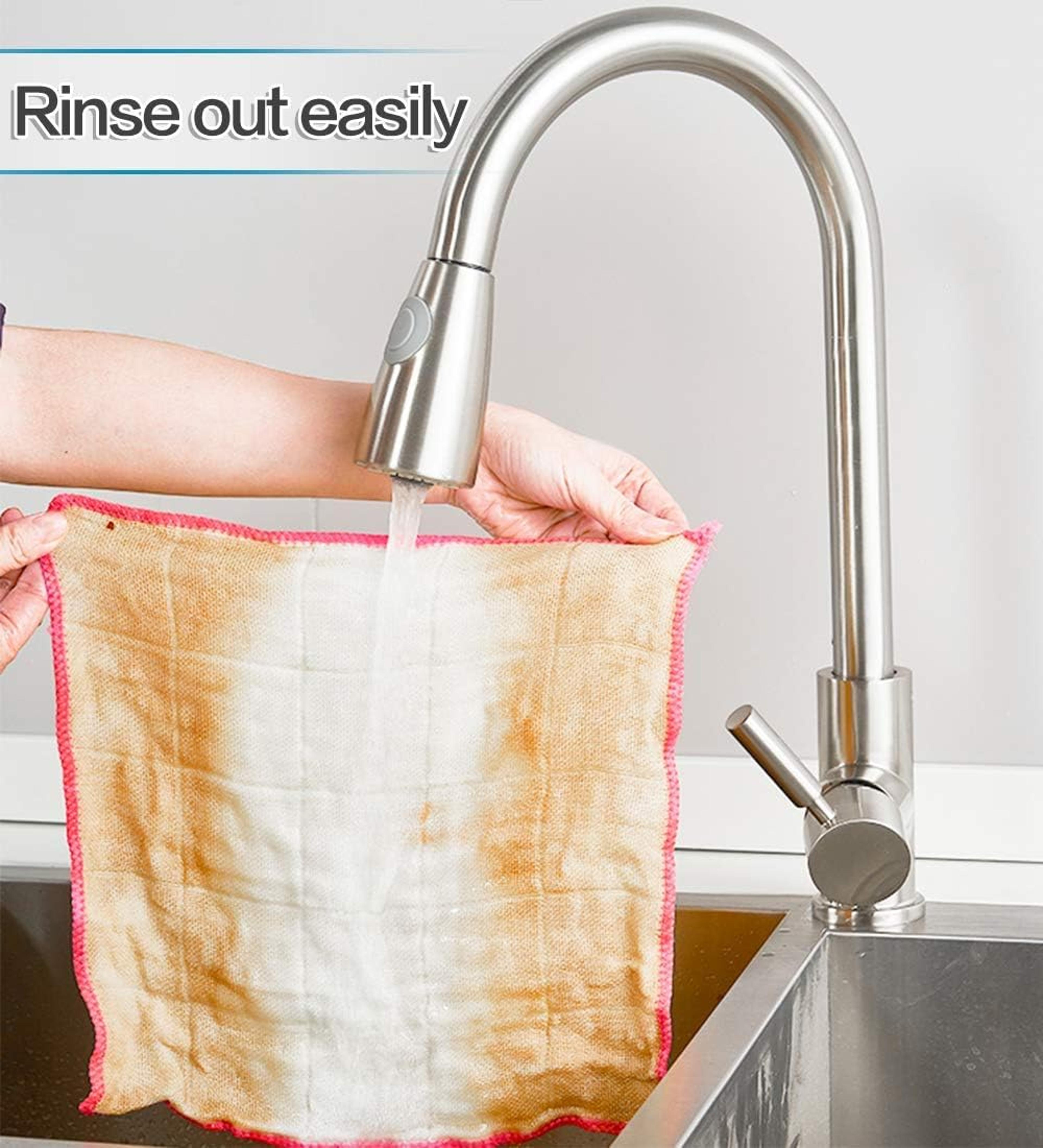 Reusable Bamboo Dish Cloths Pack Absorbent Kitchen Towels  Machine Washable Cleaning Cloths 3