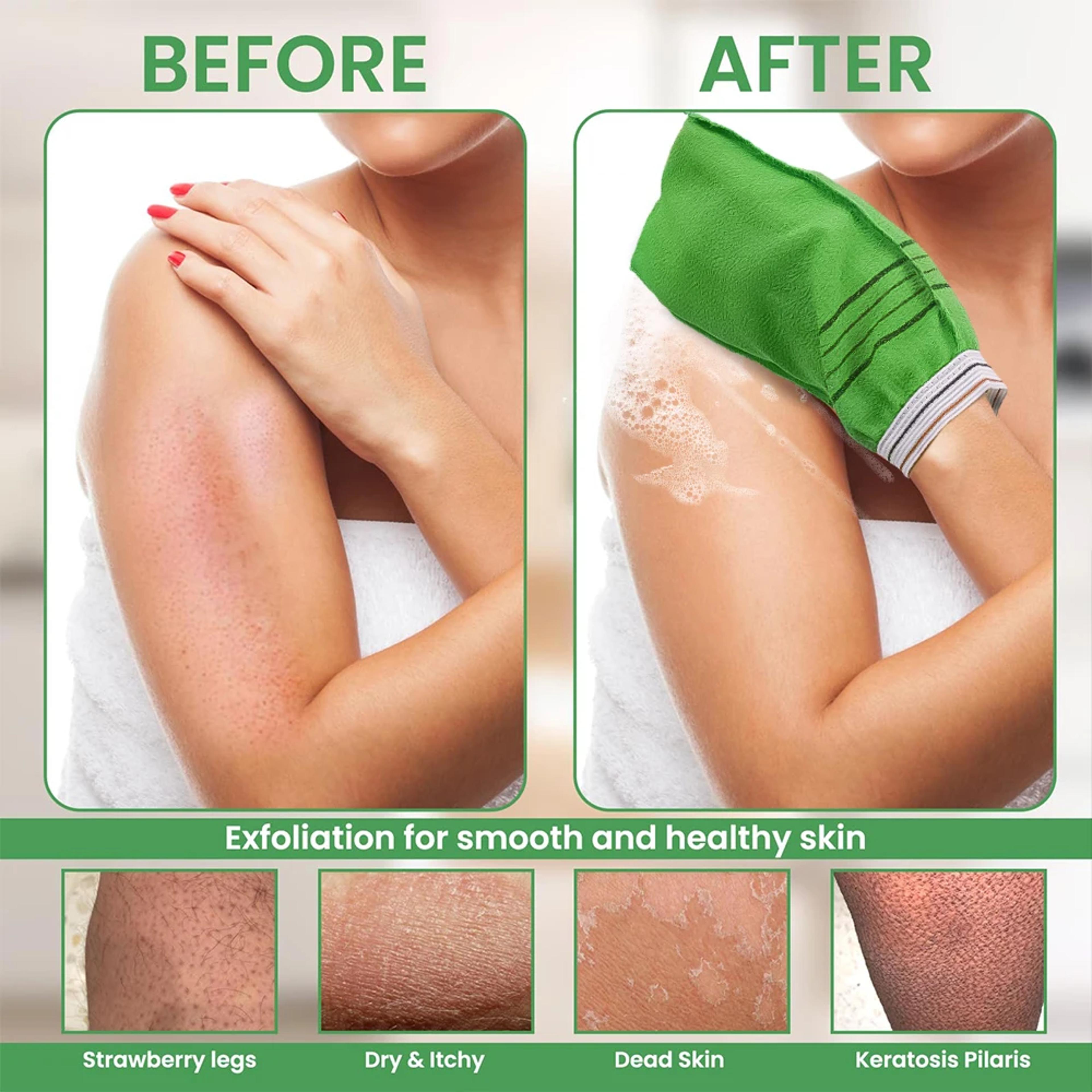 Korean Exfoliating Mitt Body Scrub Glove For Smooth Skin Spa Bath Towel 1