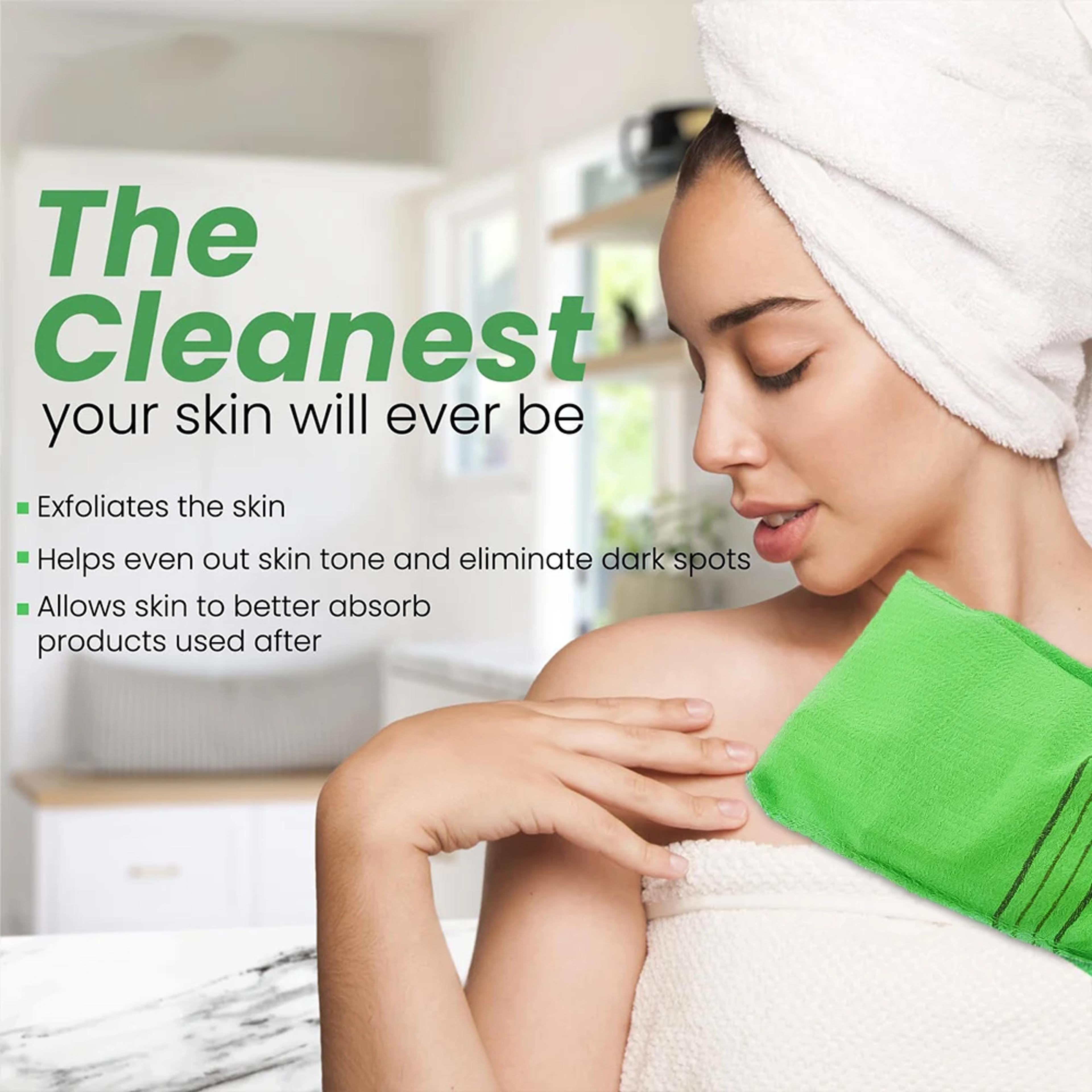 Korean Exfoliating Mitt Body Scrub Glove For Smooth Skin Spa Bath Towel 3