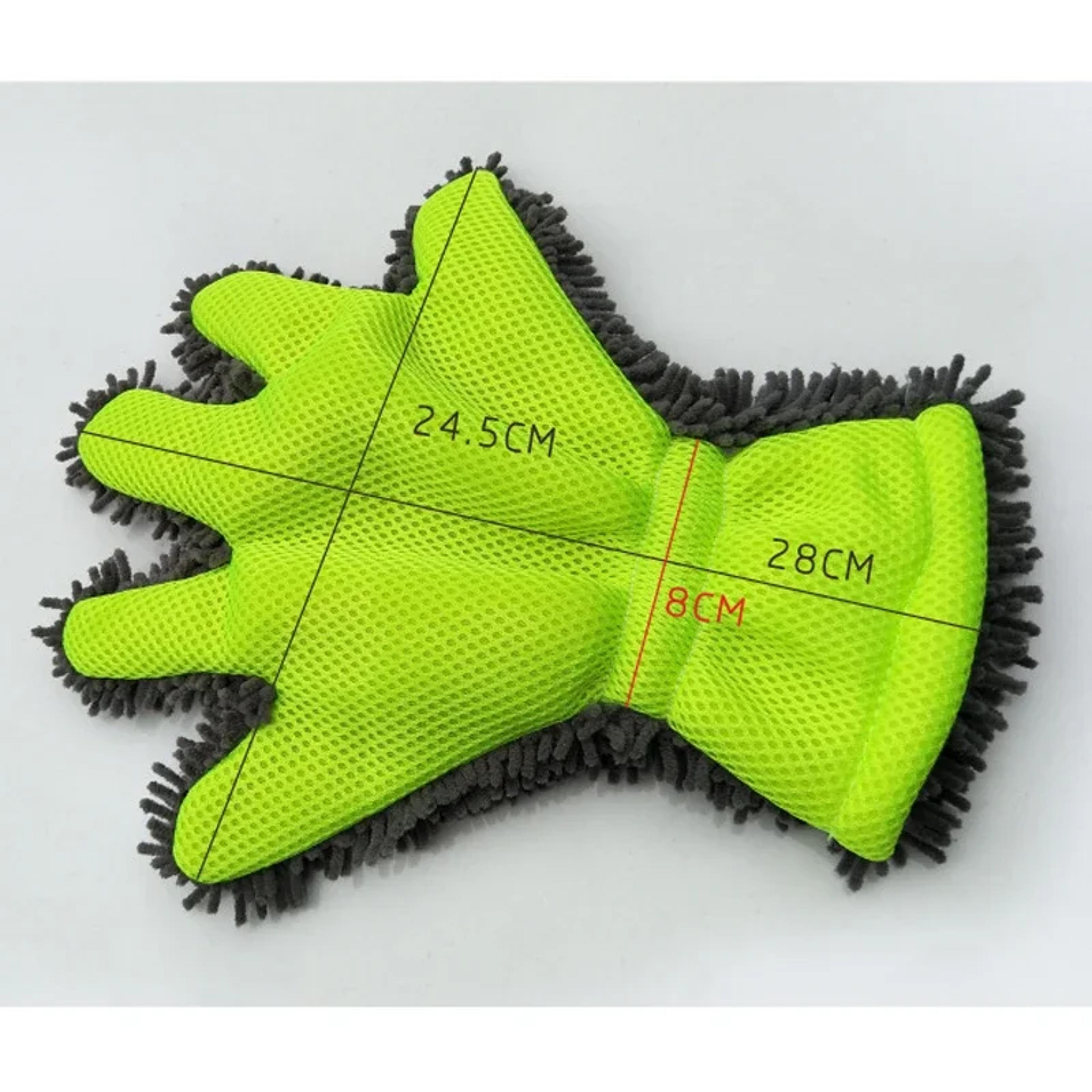 Double Sided Microfiber Car Wash Glove Five Finger Scratch Free Car Detailing Mitt 5