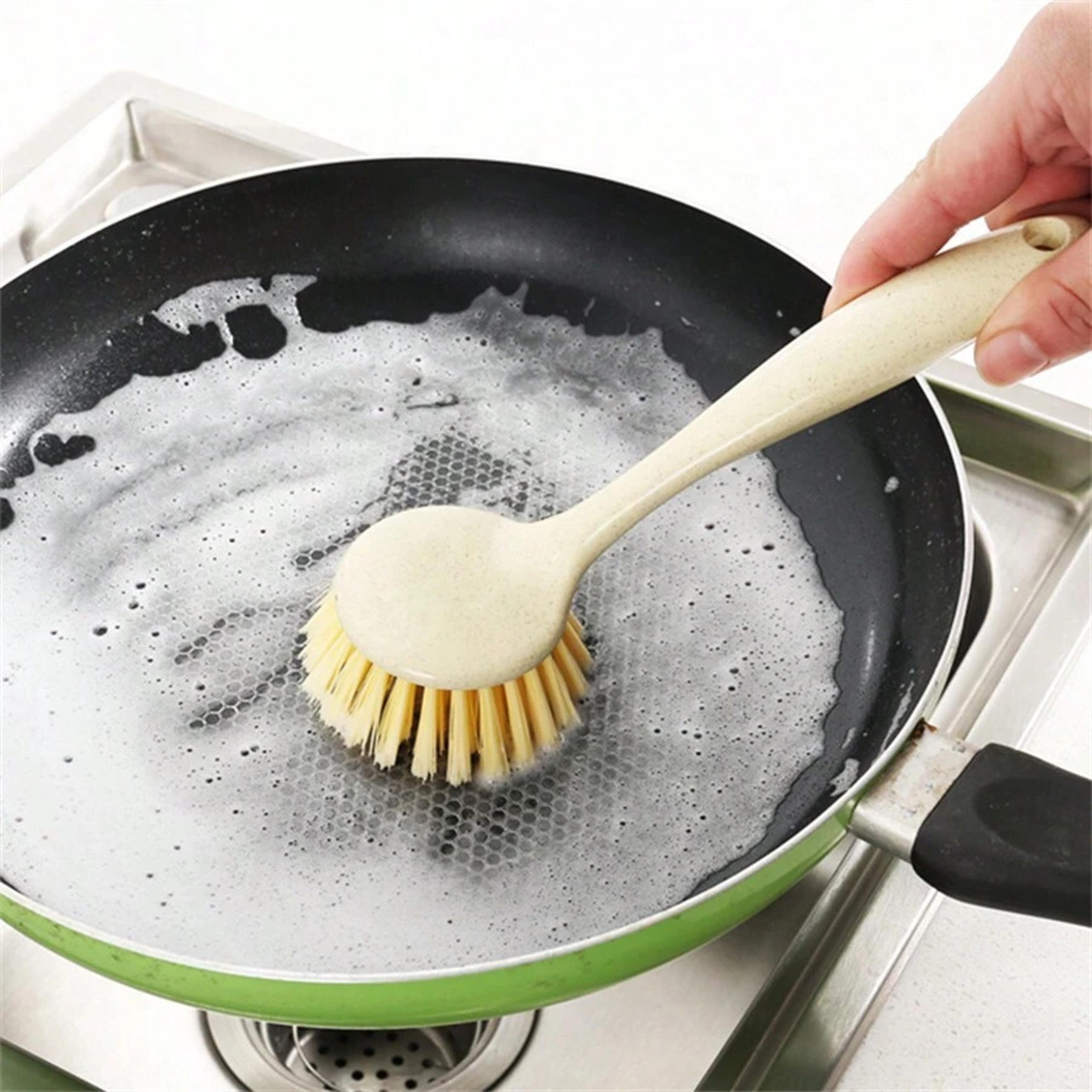 Long Handle Dish Scrub Brush For Pots Pans  Sinks Oil Resistant Kitchen Cleaning Brush 0