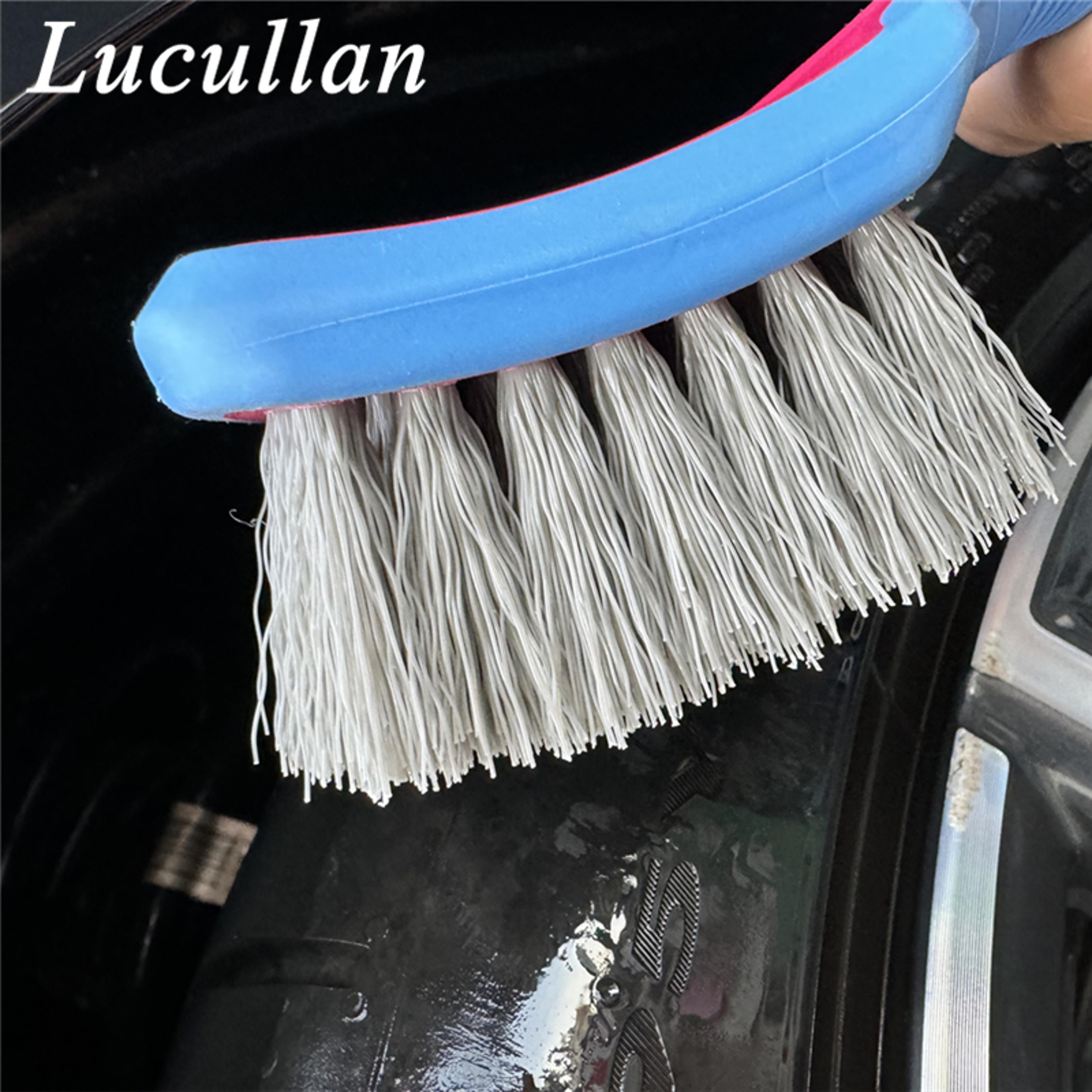 Lucullan Tire Cleaning Brush With Ergonomic Grip For Deep Wheel  Tire Detailing 4