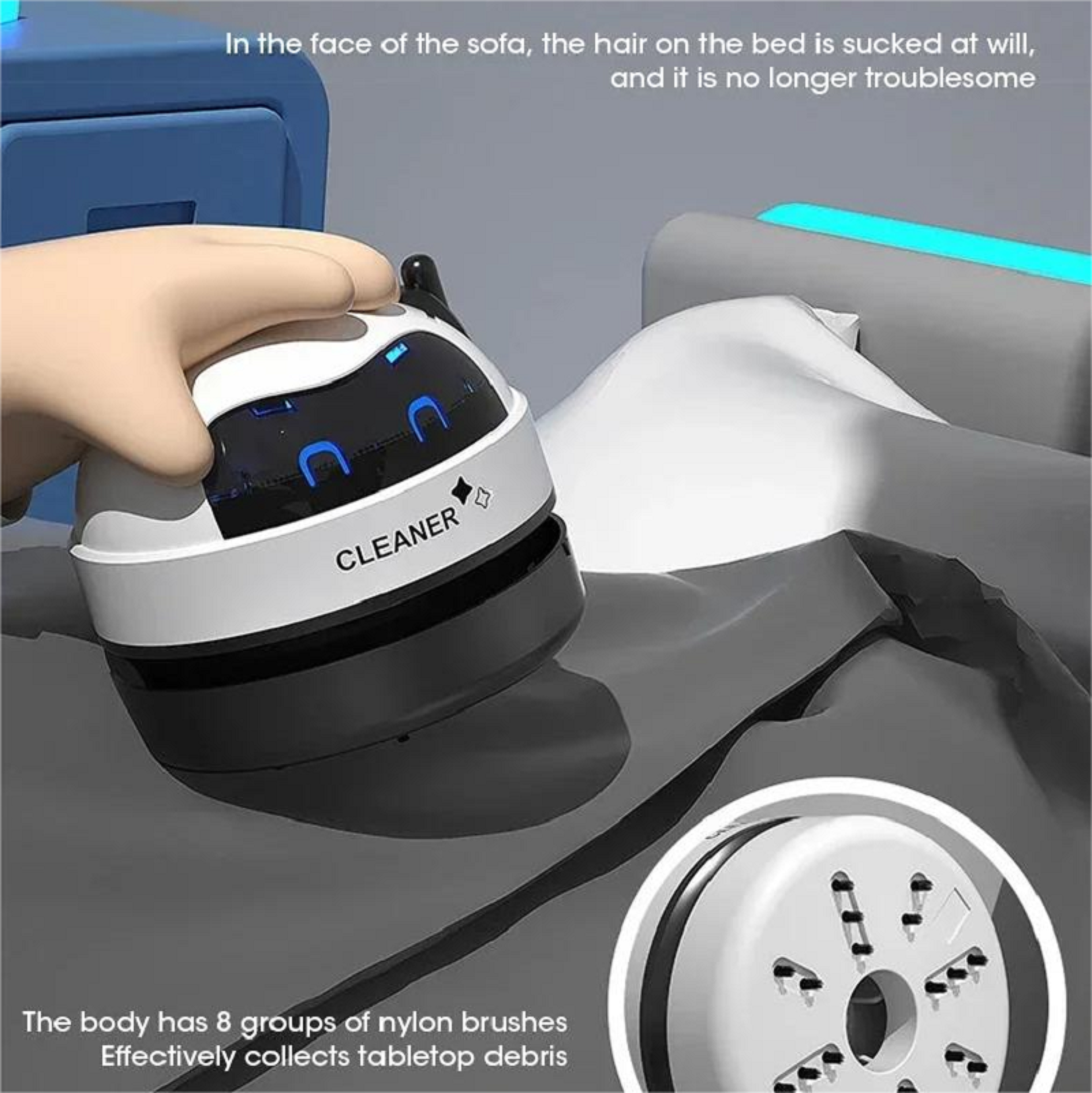 Mini Desk Vacuum USB Rechargeable Desktop Vacuum Cleaner For Crumbs Dust  Keyboard Cleaning 3