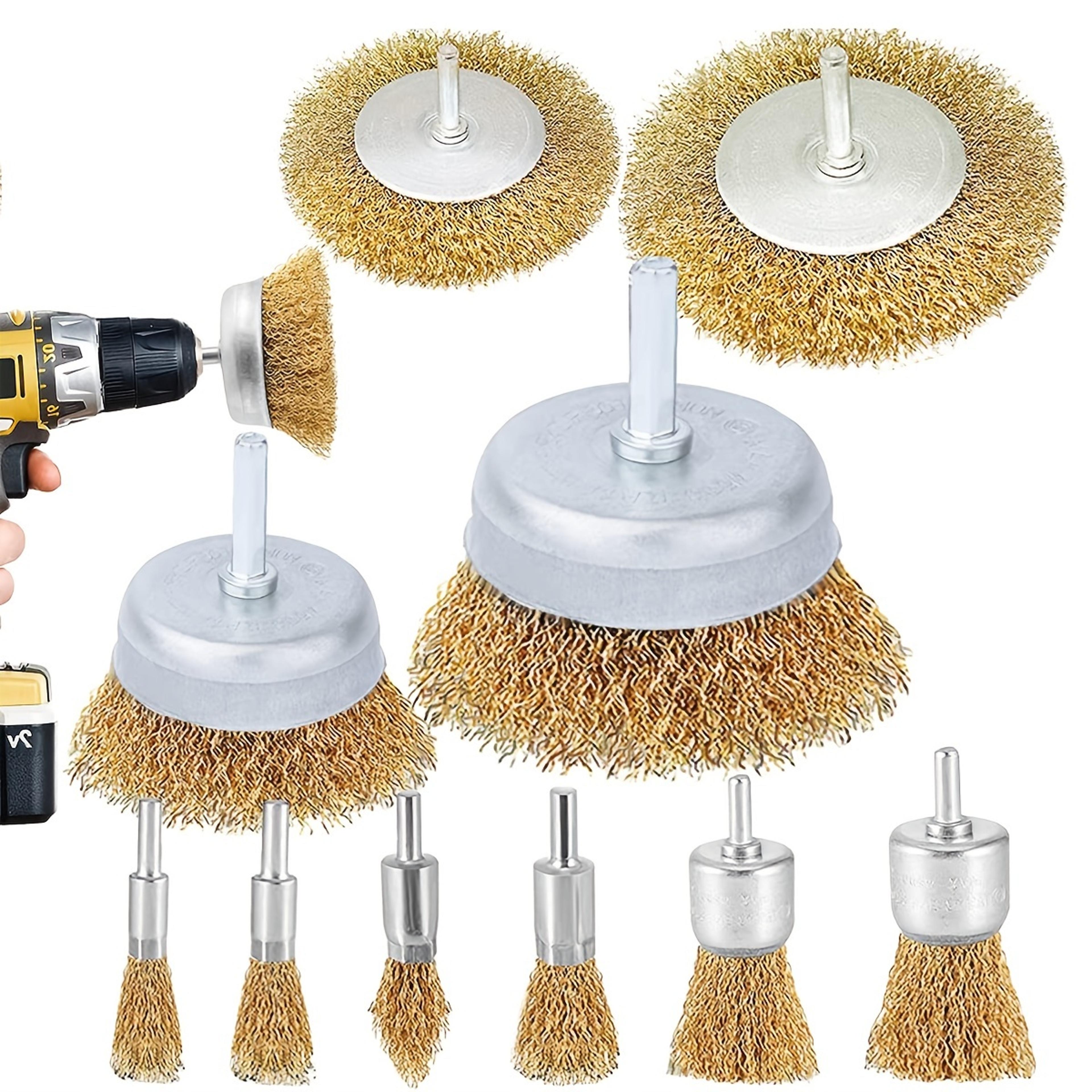 Wire Brush Set With Drill Attachment For Rust Removal Paint Stripping And Surface Cleaning 6