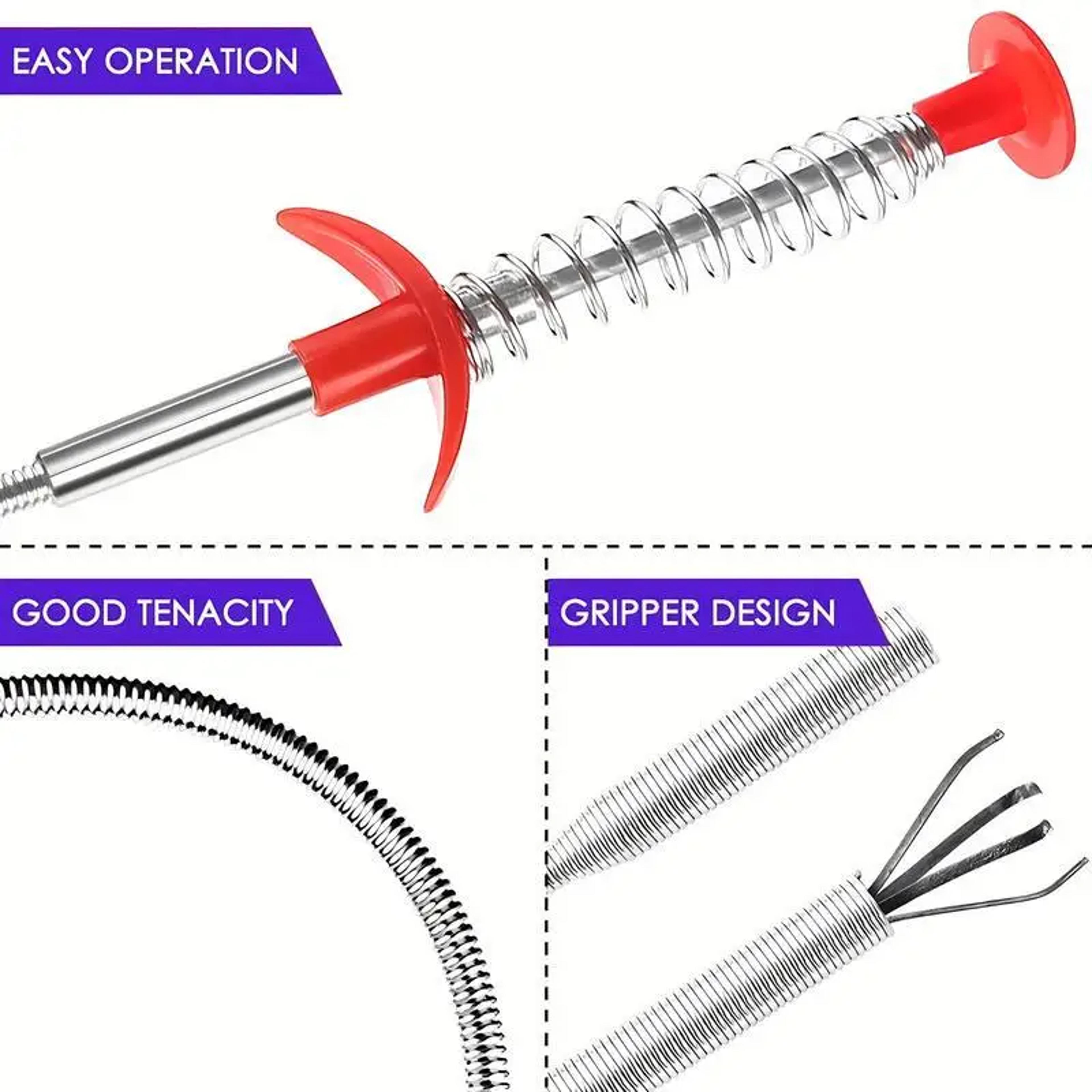 Drain Snake Clog Remover Flexible Drain Cleaning Tool For Kitchen  Bathroom Sinks 5
