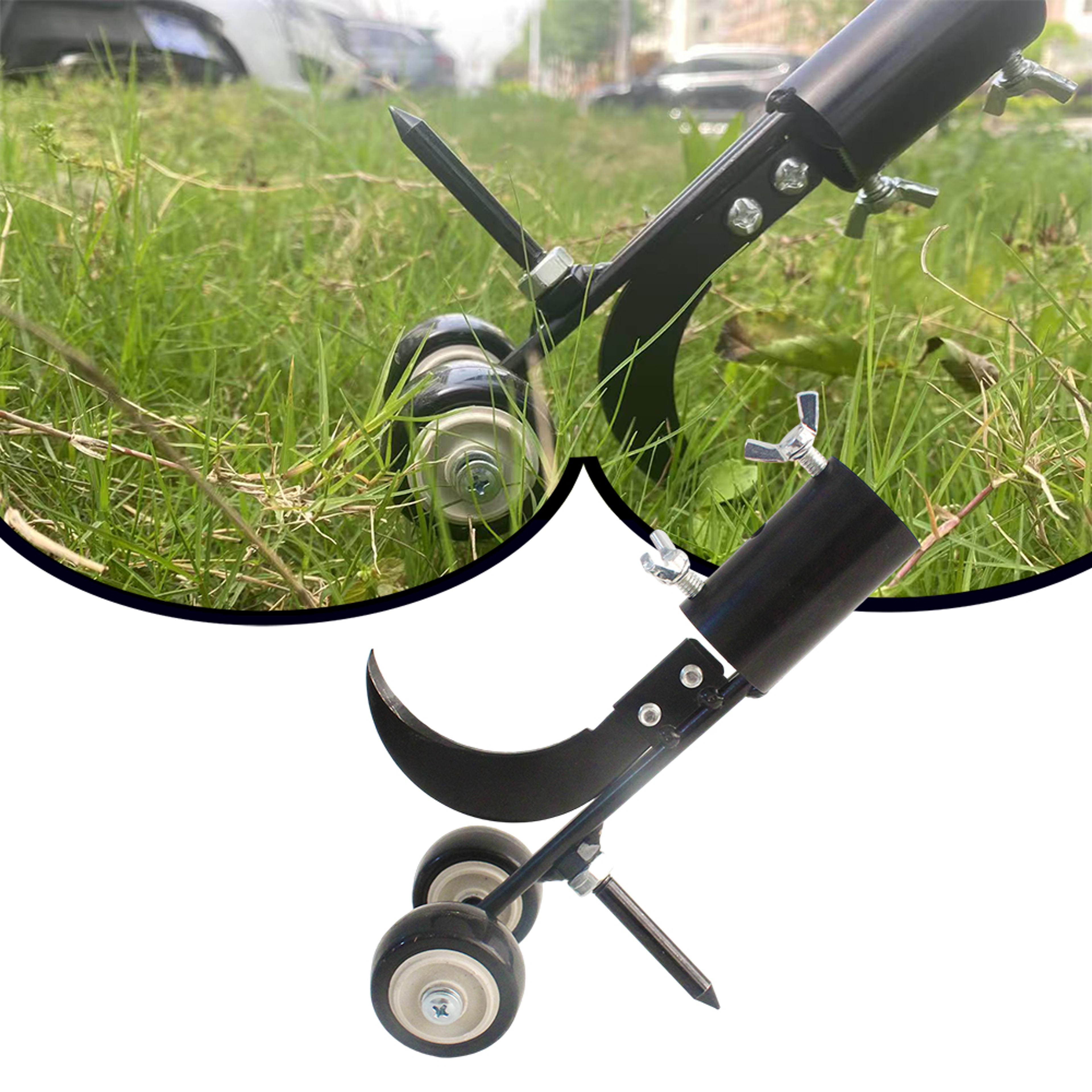 heavy duty garden weeder tool with wheels manual weed puller for dandelions & lawn care