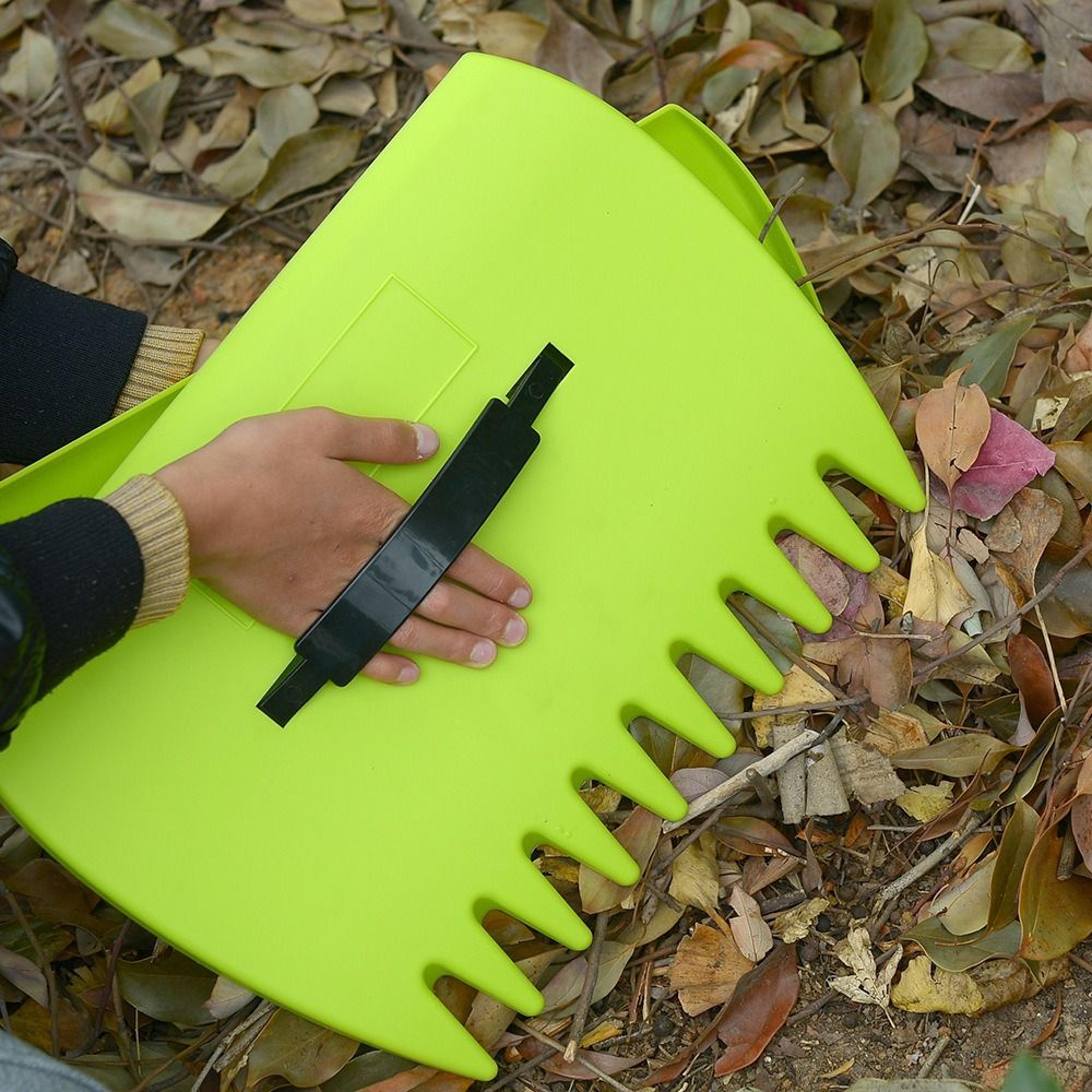 Large Leaf Scoops Hand Rake Set For Fast Yard Cleanup  Garden Leaf Collection 2
