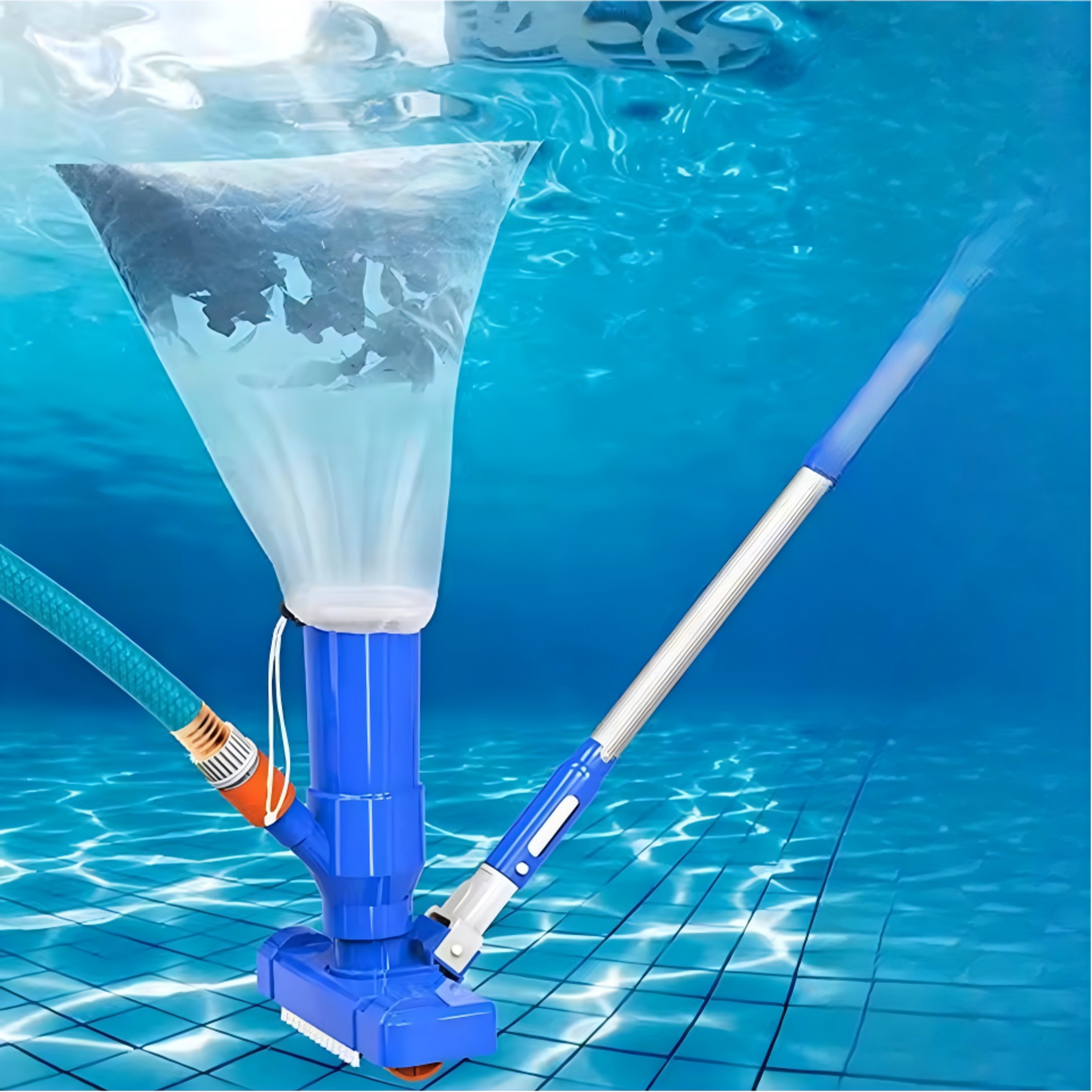 Portable Pool Vacuum Cleaner Jet With Brush  Mesh Bag For Above Ground Pool And Spa Cleaning 0