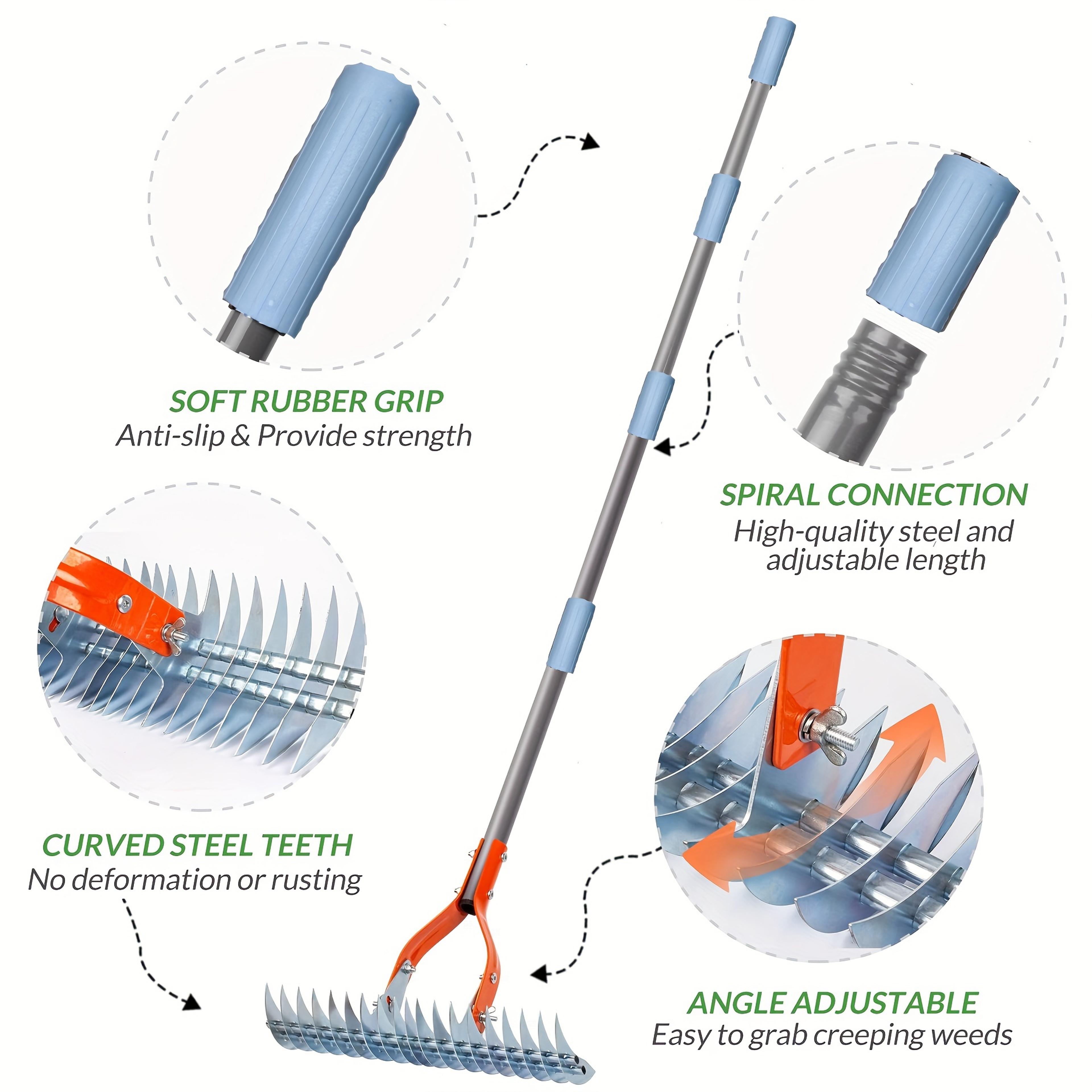 Heavy Duty Lawn Thatching Rake For Grass Grooming  Dethatching Rake Yard Soil Cleaner 3