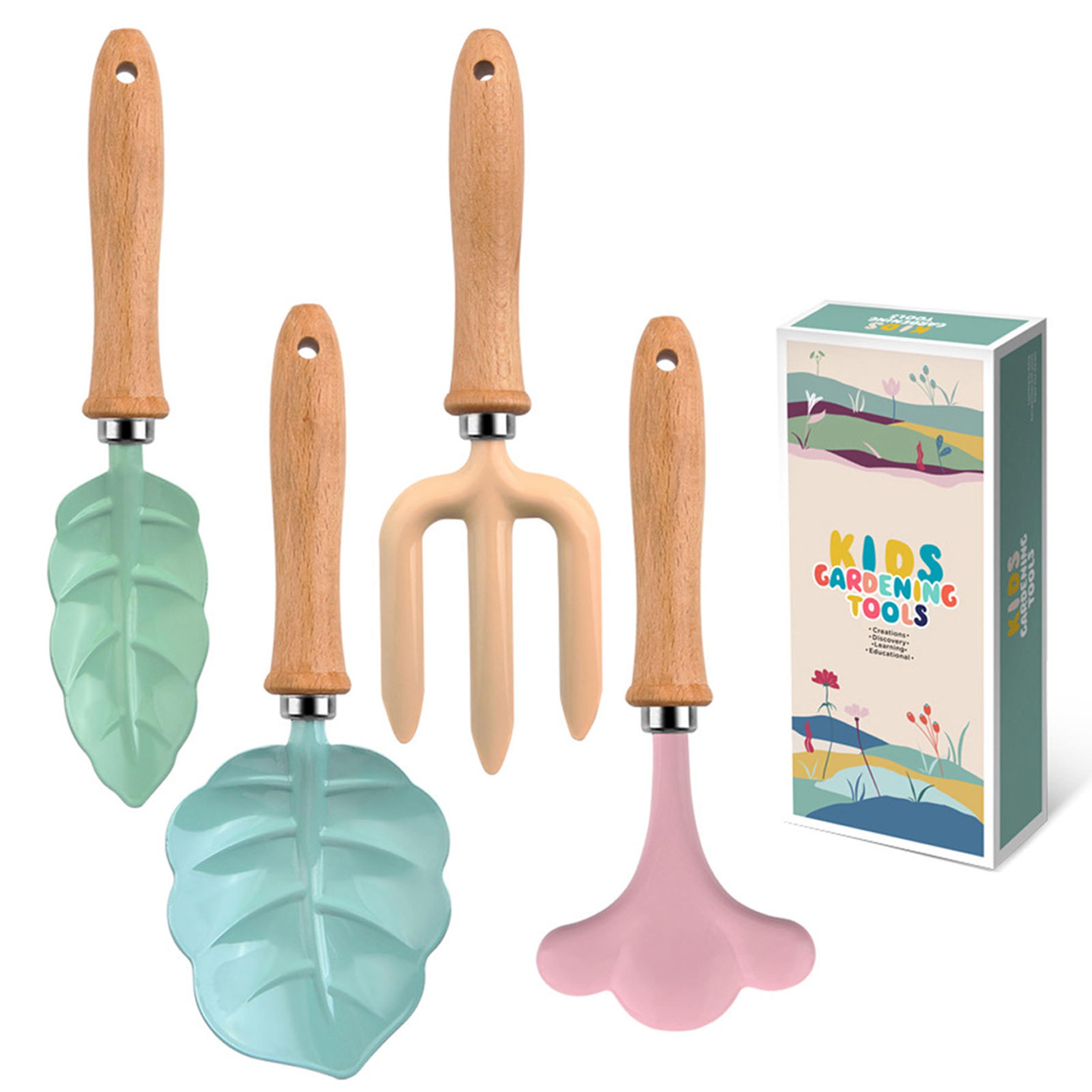 Little Gardener Kids Gardening Tool Set With Wooden Handle Shovel Rake  Fork For Outdoor Learning 6