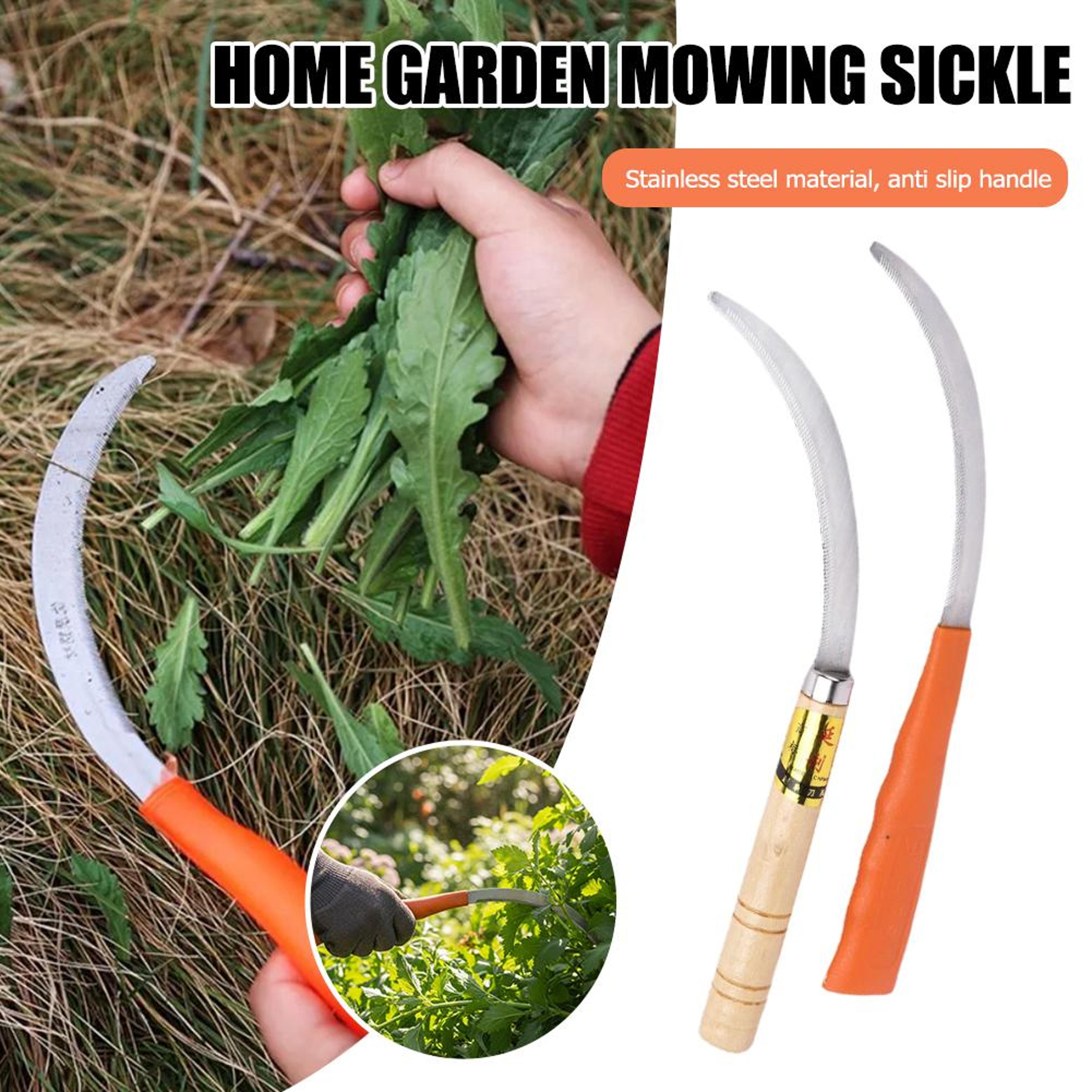 SharpEdge Garden Weeding Sickle Stainless Steel Hand Weed Cutter With Non Slip Grip For Gardening   1