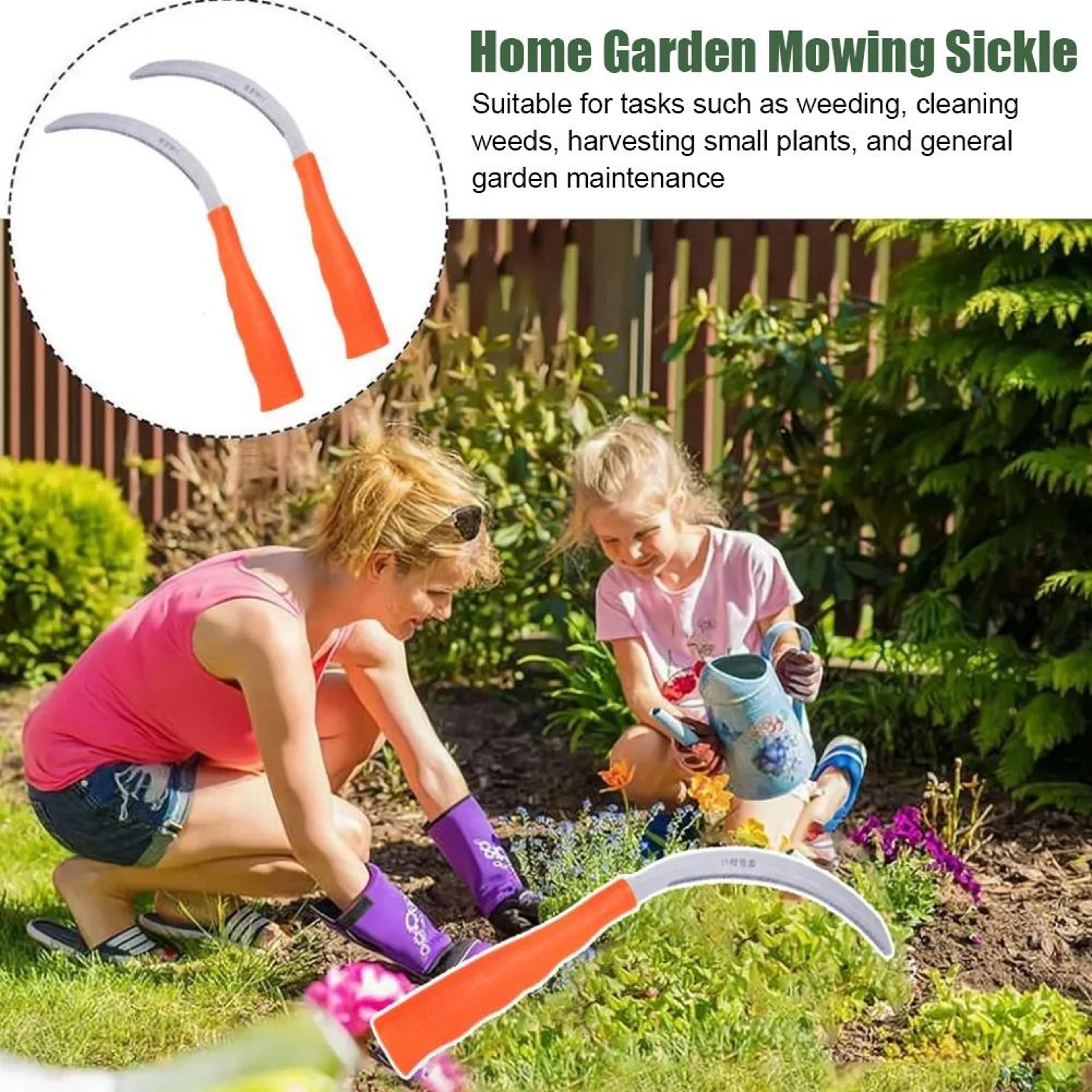 SharpEdge Garden Weeding Sickle Stainless Steel Hand Weed Cutter With Non Slip Grip For Gardening   2