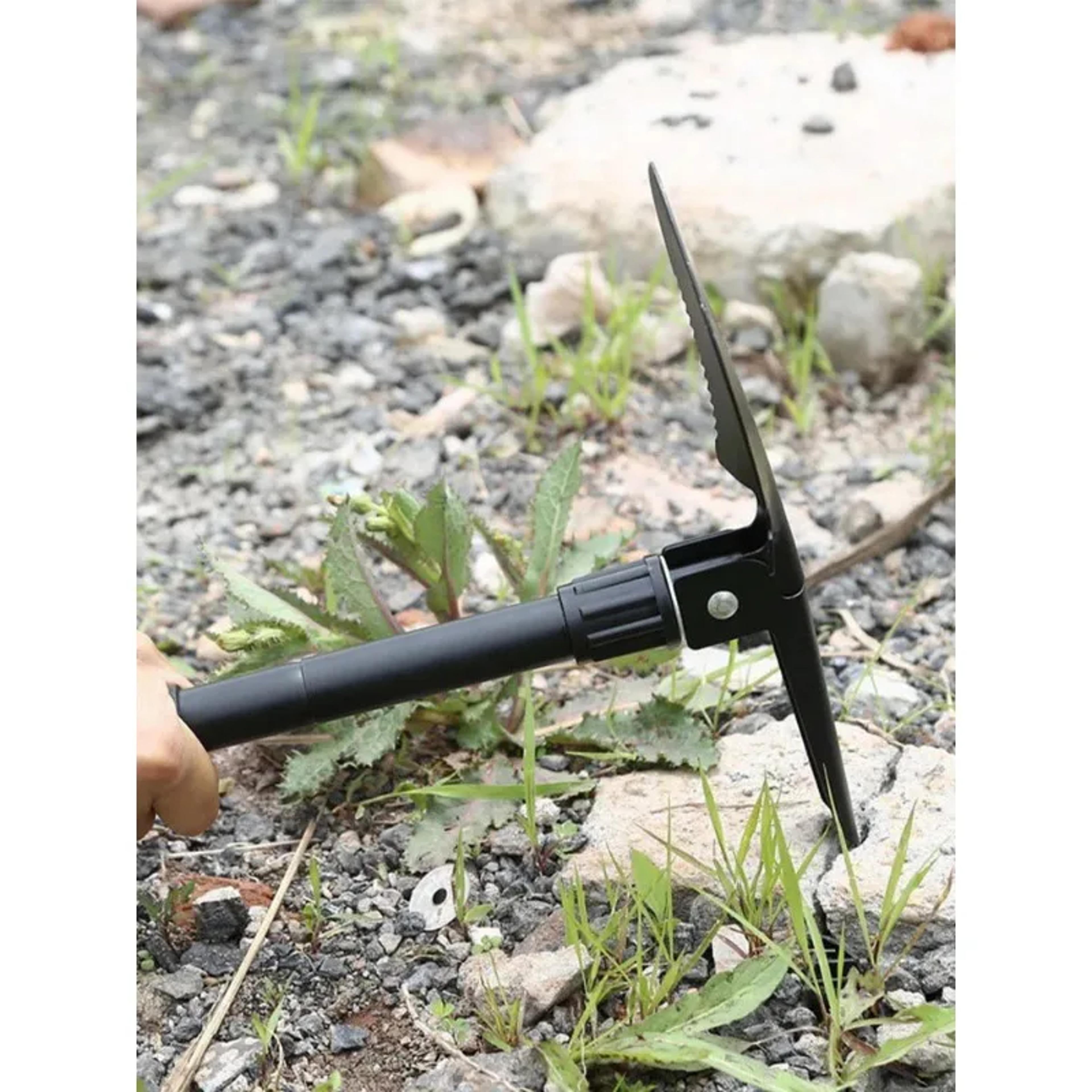 Compact Folding Camping Shovel Multi Tool With Pick For Hiking Fishing  Emergency Survival 2