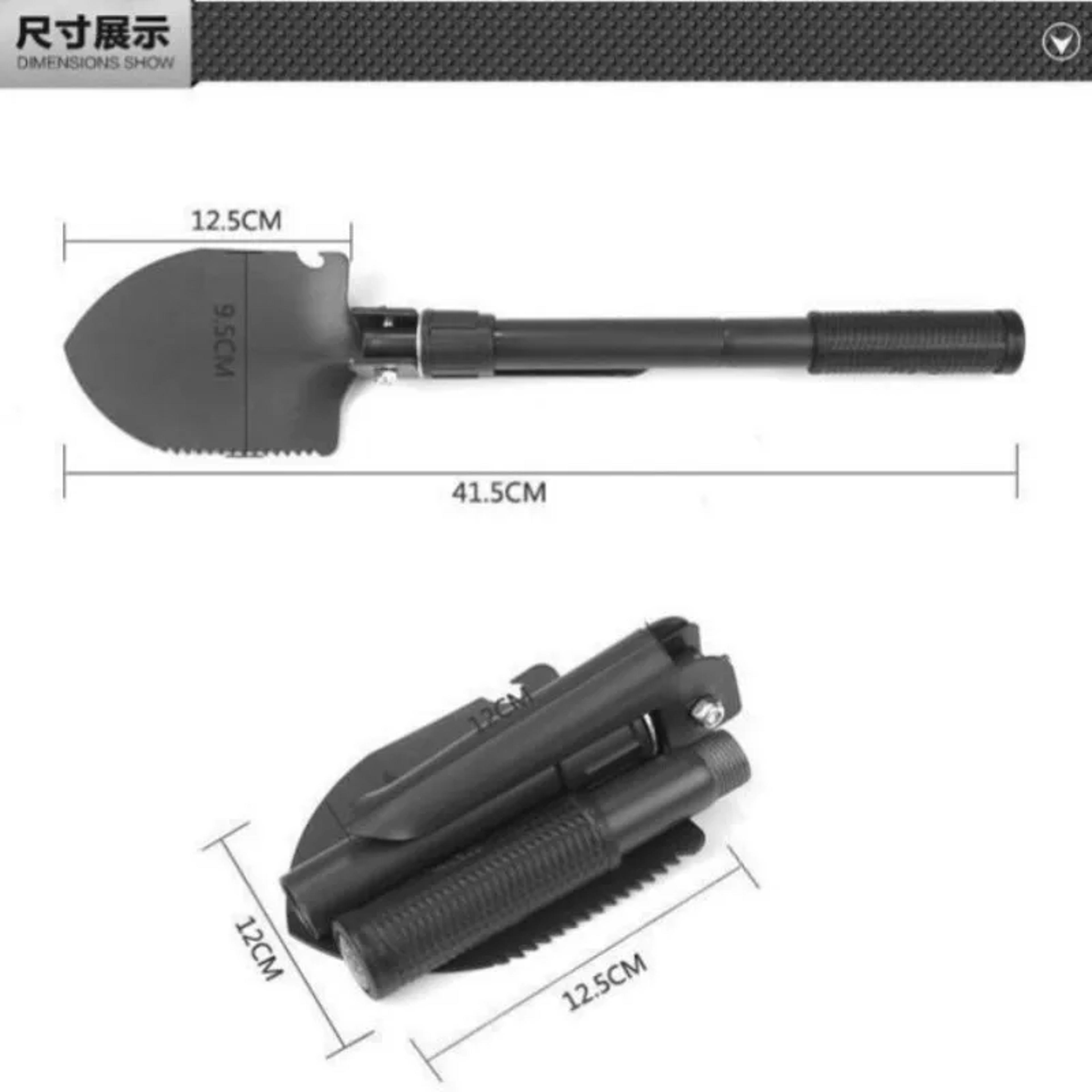 Compact Folding Camping Shovel Multi Tool With Pick For Hiking Fishing  Emergency Survival 3