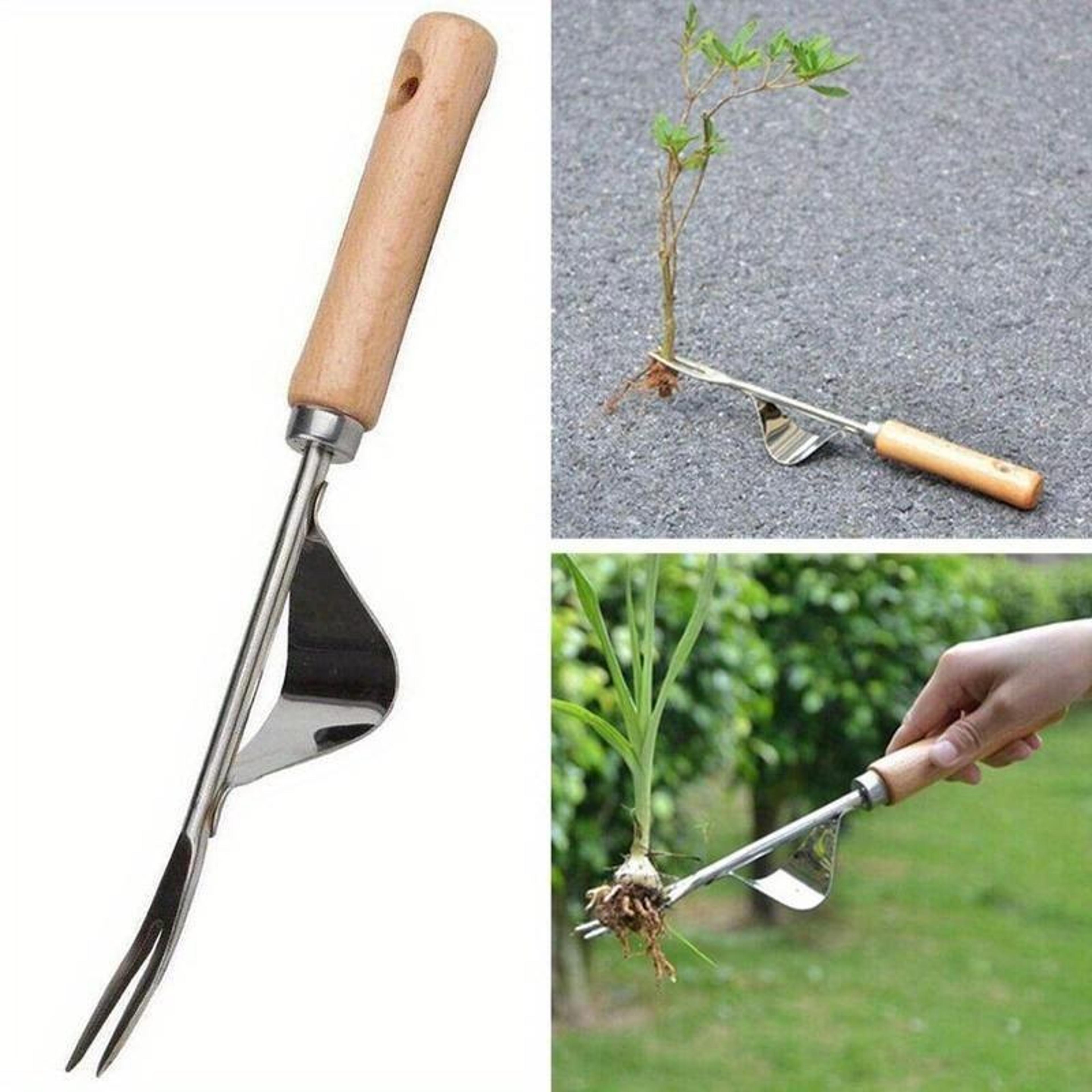 Steel Hand Weeder Root Extractor Tool For Easy Weed Puller Garden Removal 0