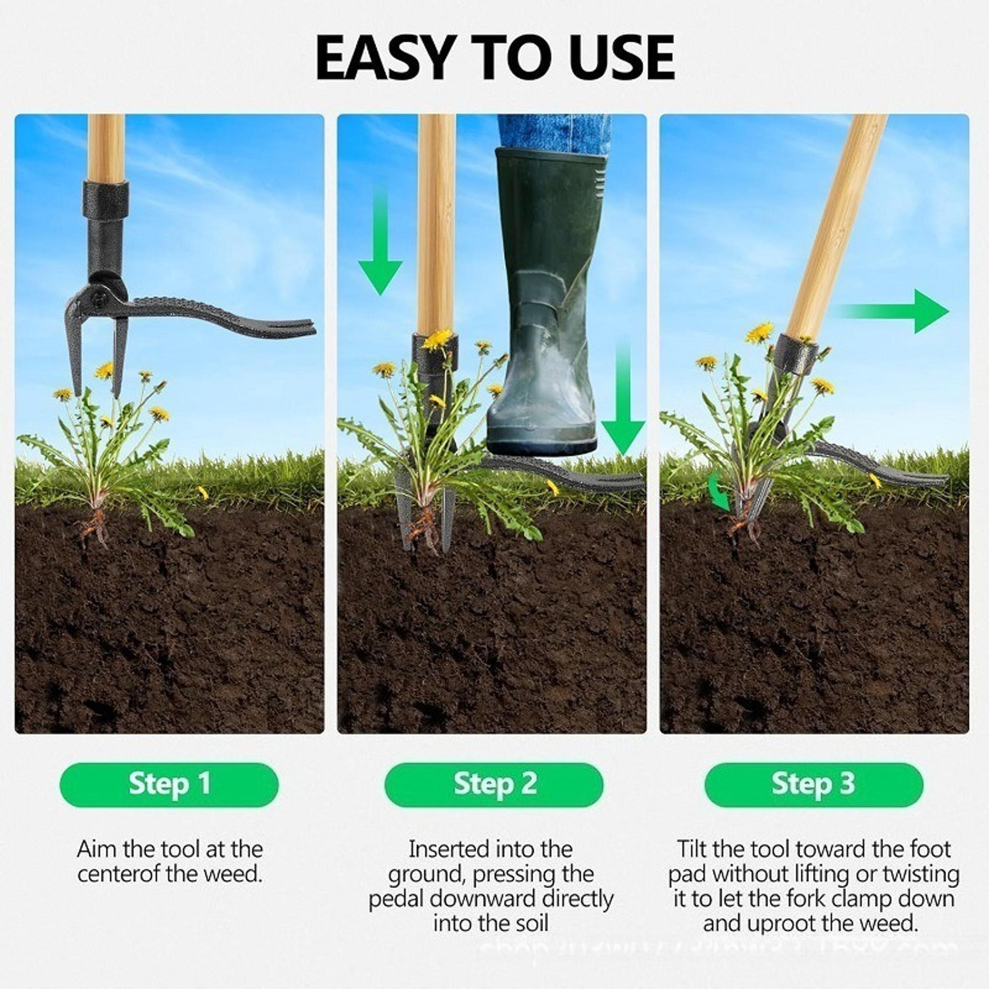 Stand Up Weed Puller Tool With Inch Adjustable Handle Heavy Duty Garden Weeding Tool  Root Weed Ext 4