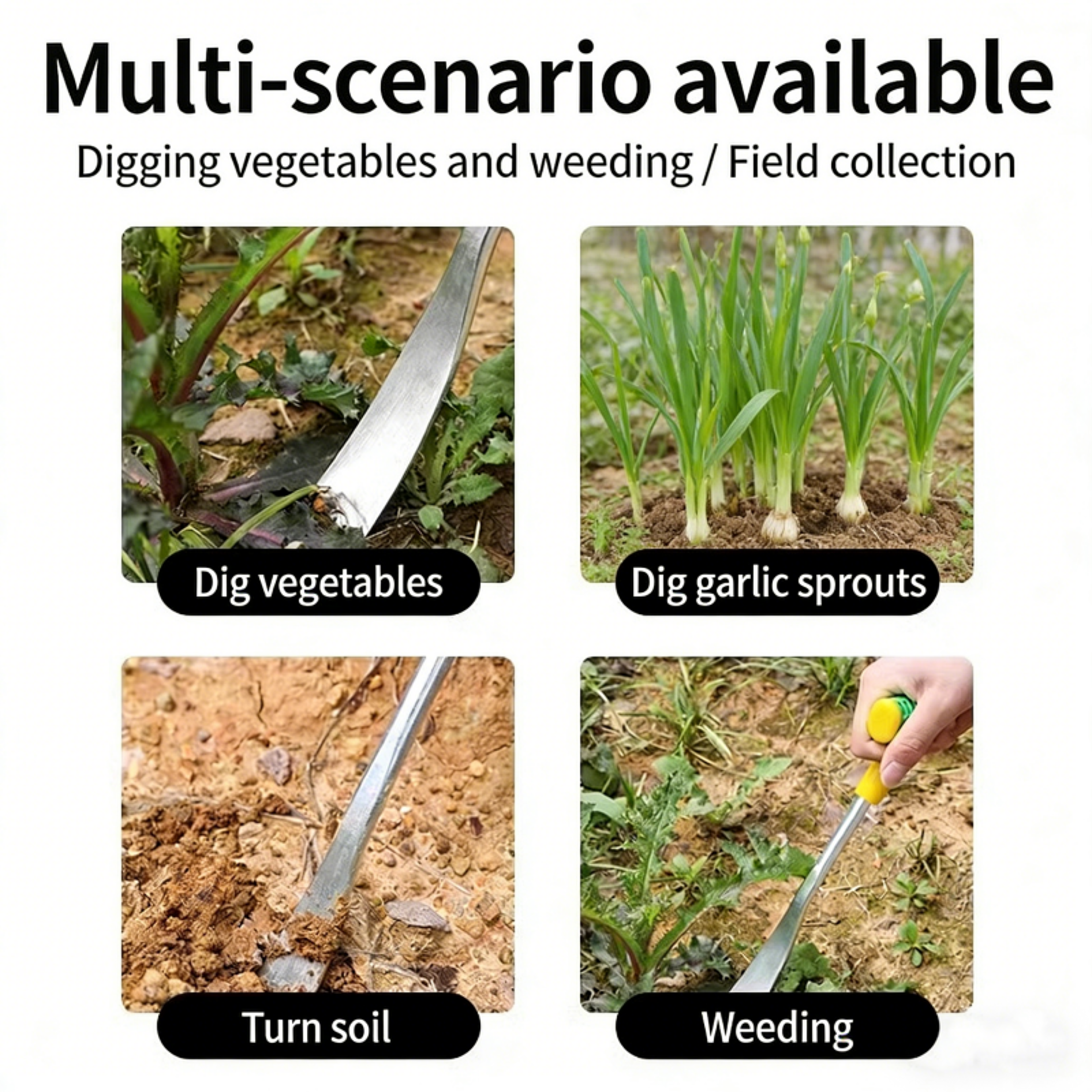 Heavy Duty Garden Trowel T Handle Garlic Digging Tool For Weeding Transplanting  Gardening 5