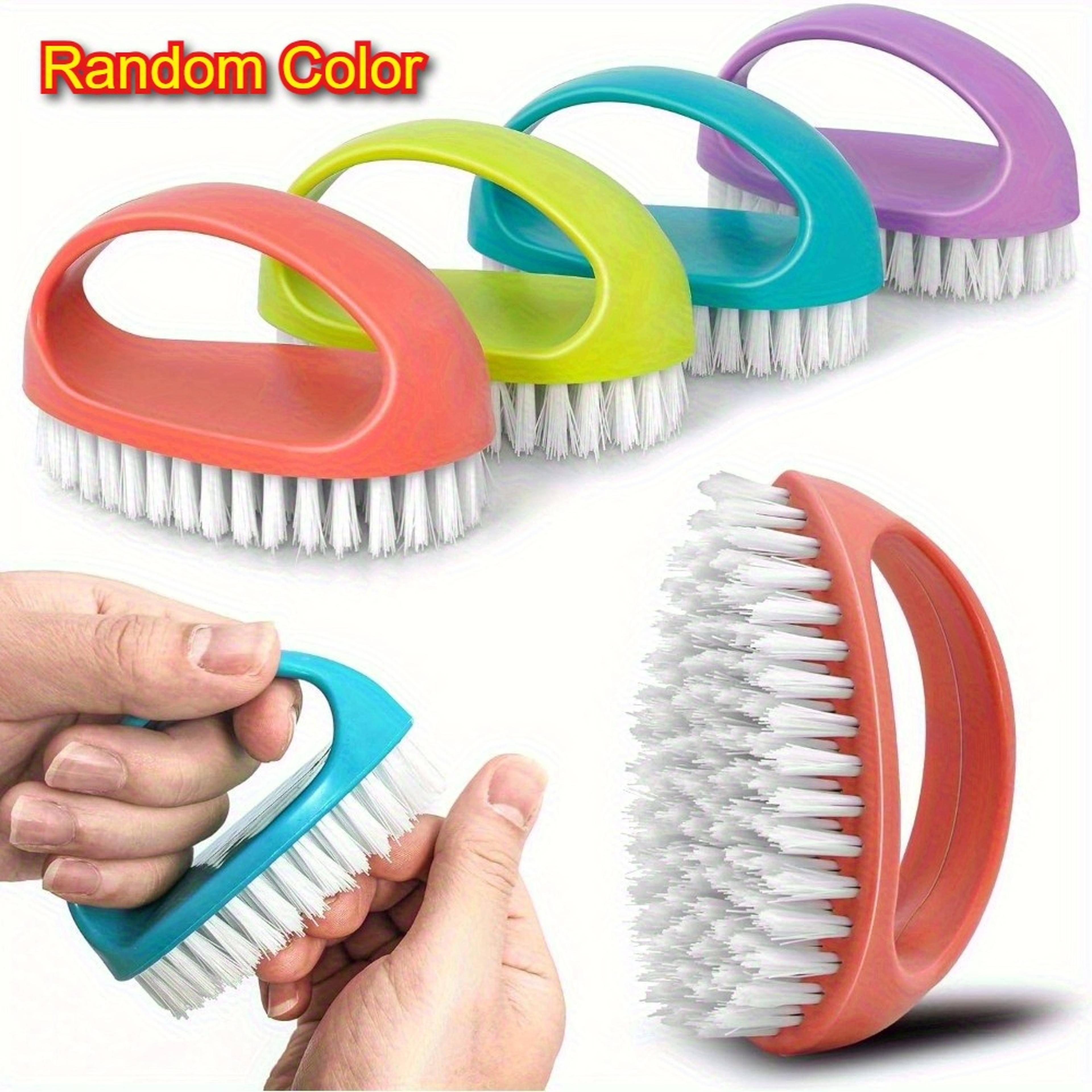 heavy duty nail cleaning brush with stiff bristles for hands, feet & toenails