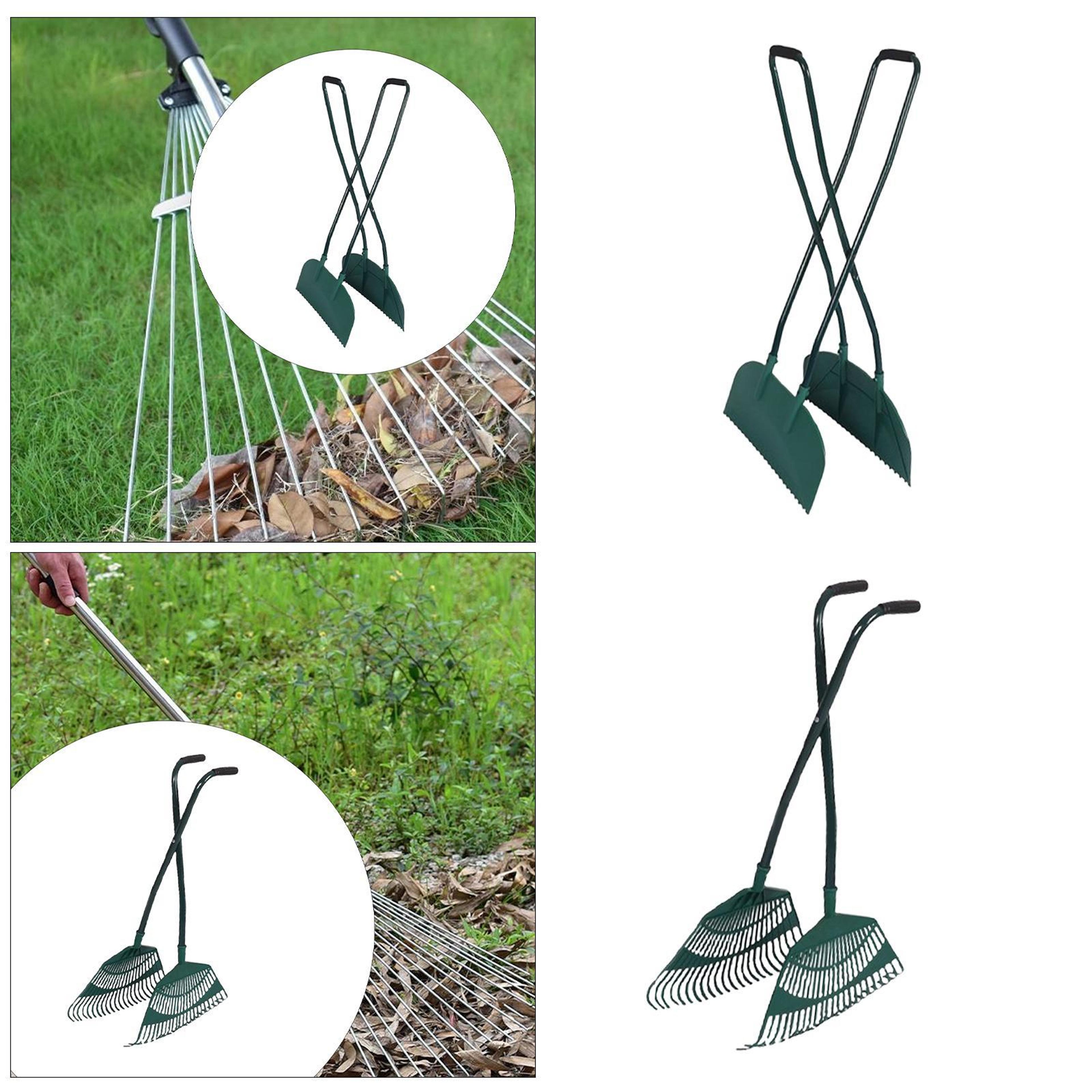 ergonomic leaf grabber garden leaf scoops for fast lawn & yard cleanup
