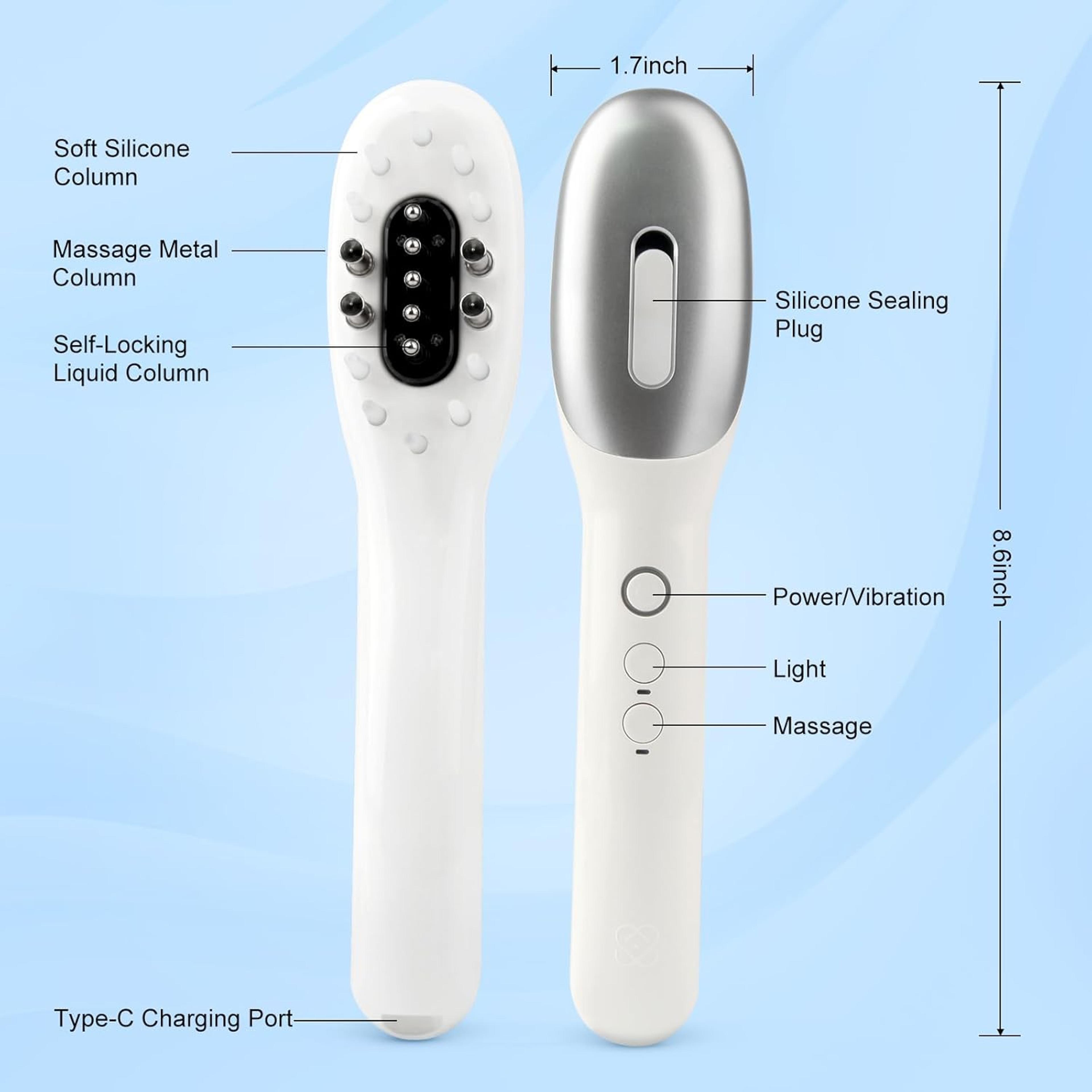 3 In 1 EMS Hair Growth Massage Comb With Red Blue Light Therapy And Oil Dispenser Scalp Massager 5