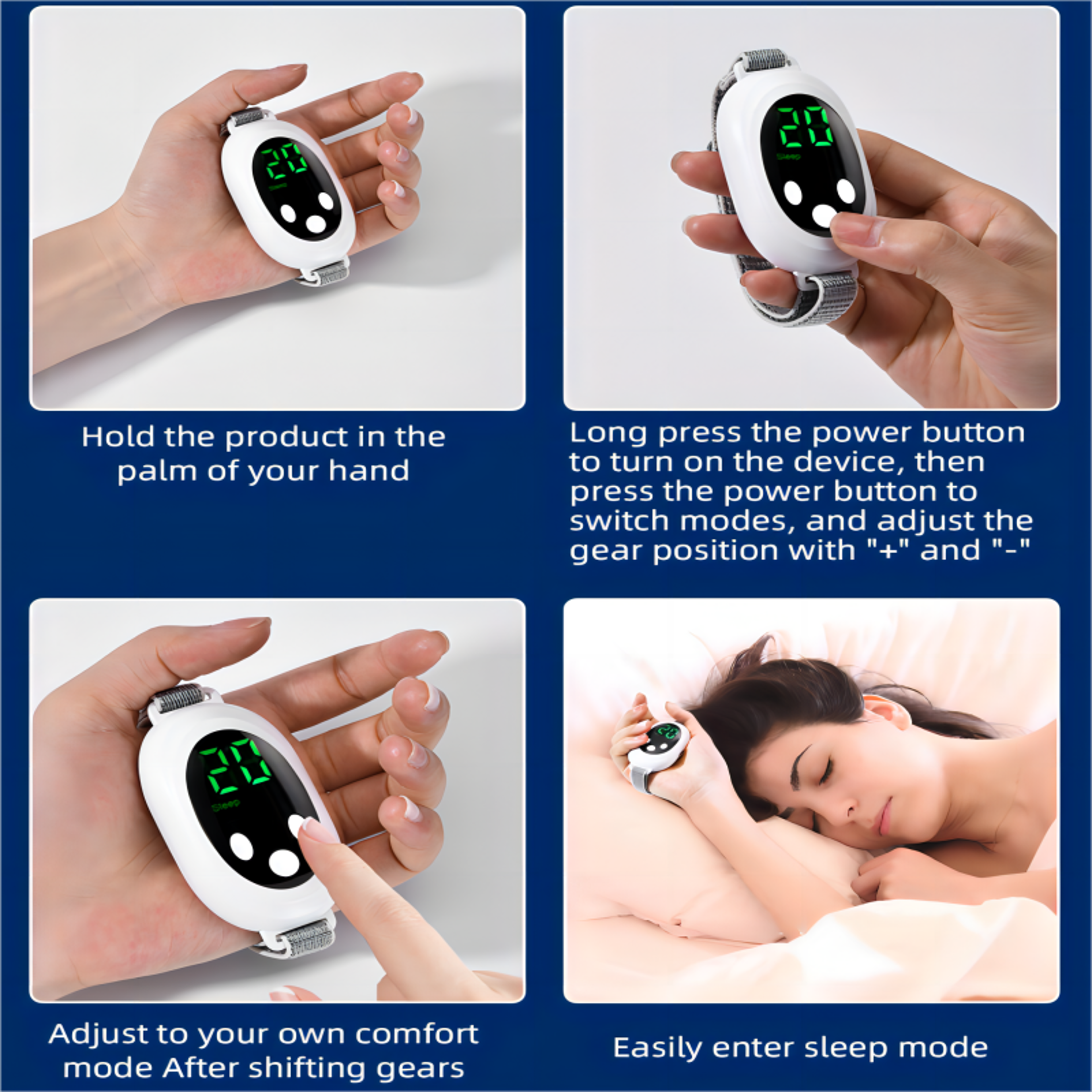 Microcurrent Palm Sleep Aid Device EMS Handheld Massager For Insomnia Stress Relief And Deep Relaxa 5