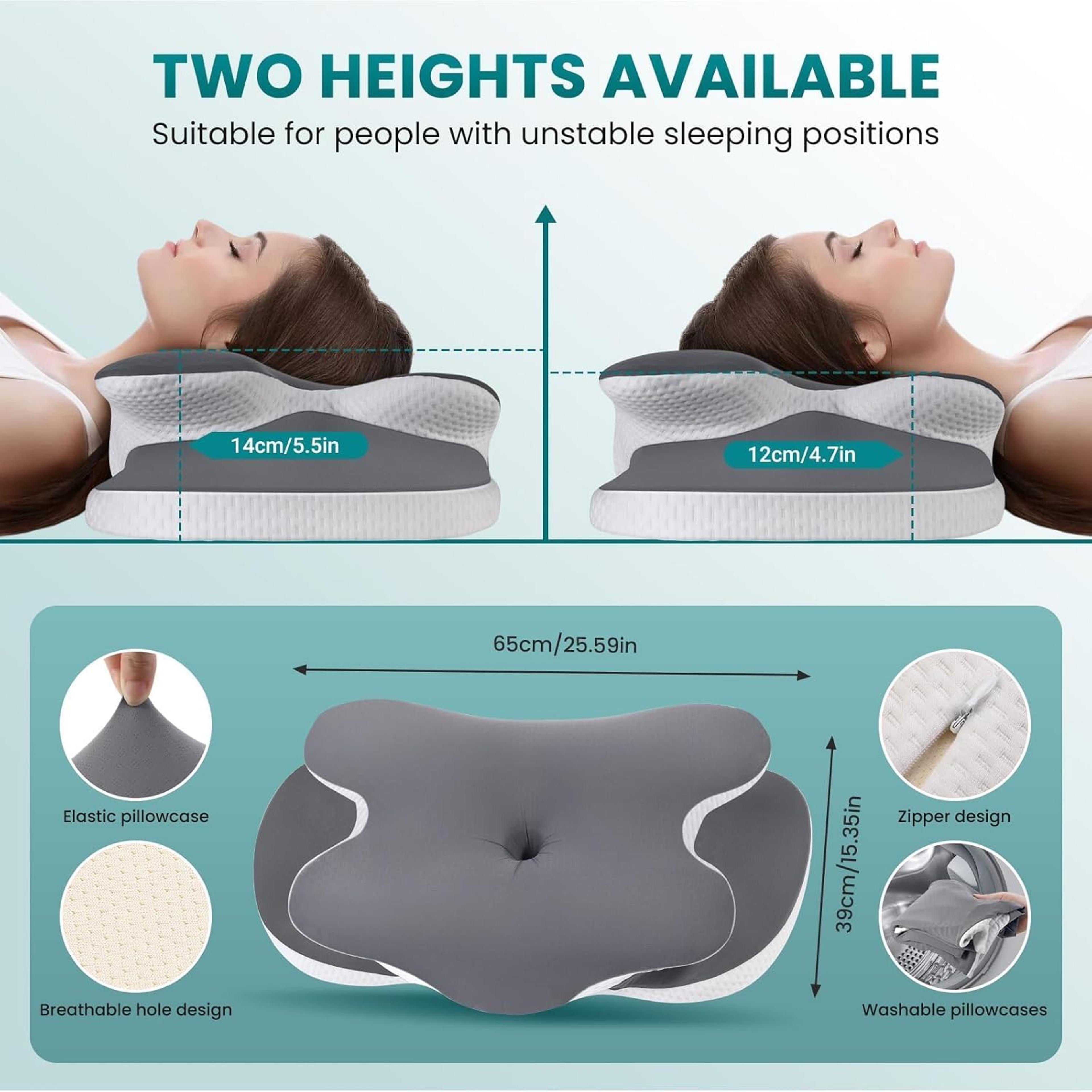 Ergonomic Cervical Neck Pillow Memory Foam Orthopedic Support Pillow With Silk Cover For Neck Shoul 2
