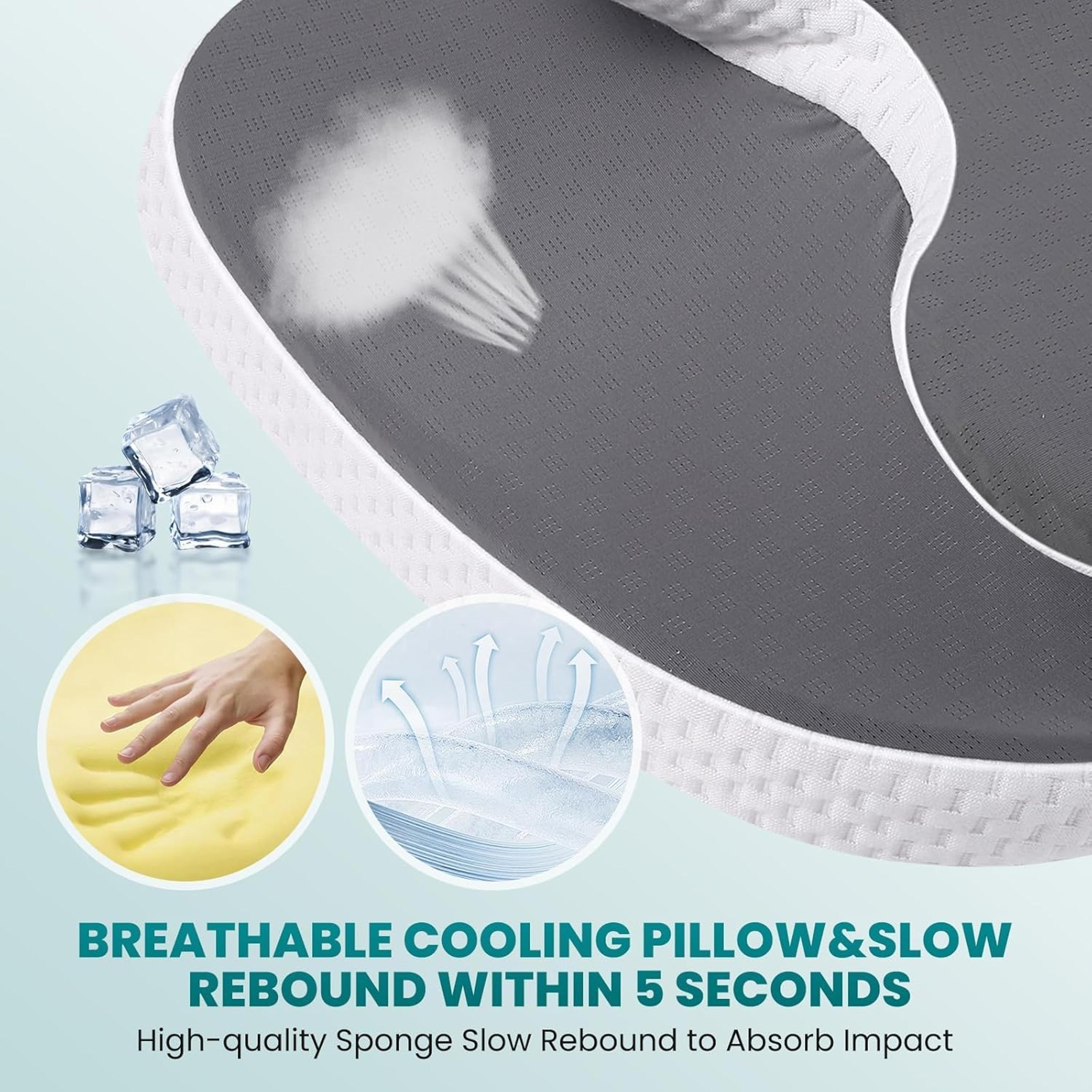 Ergonomic Cervical Neck Pillow Memory Foam Orthopedic Support Pillow With Silk Cover For Neck Shoul 3