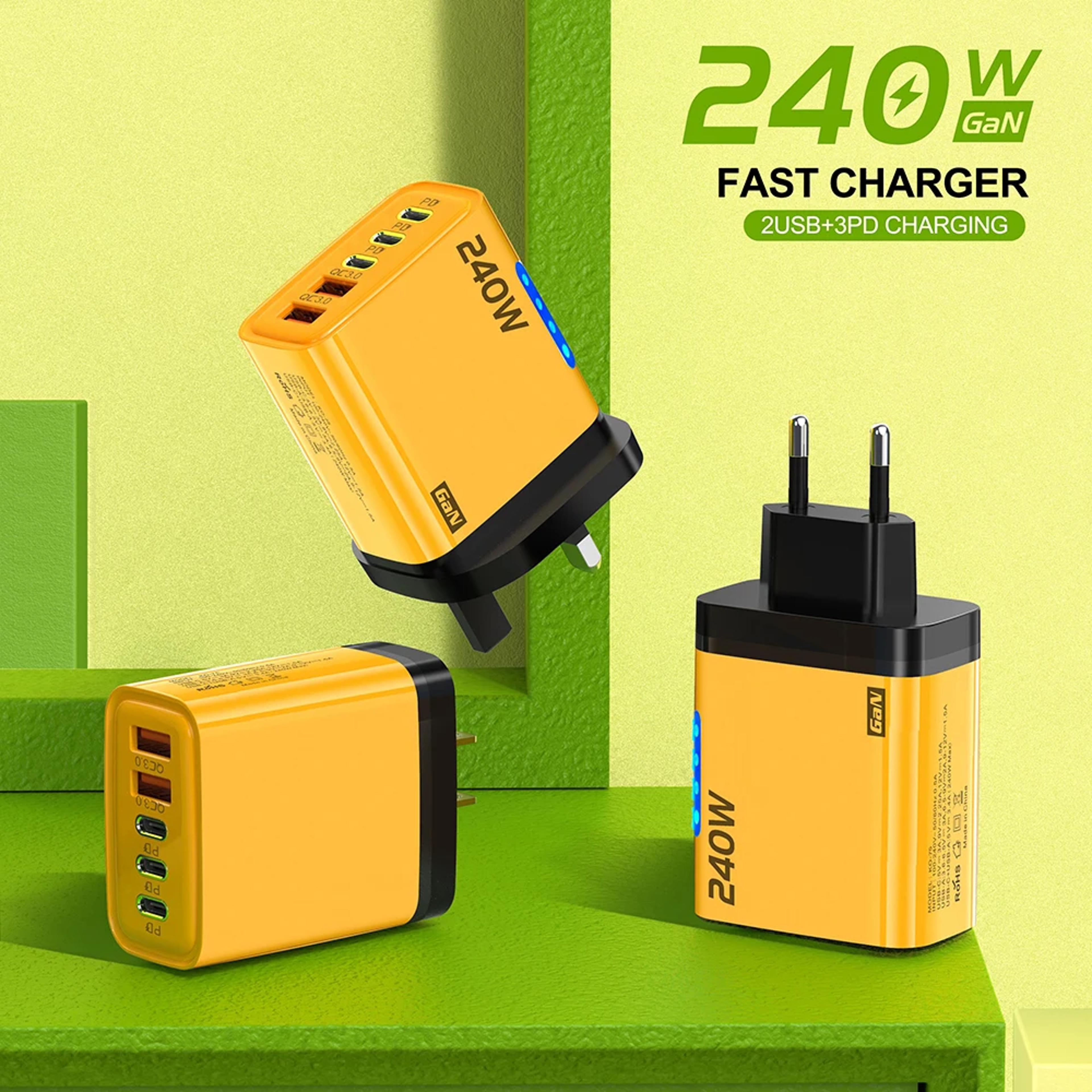 5 Port USB C PD Charger Fast Charging Adapter Multi Device Quick Charge 30 Wall Plug For Phone Tabl 4