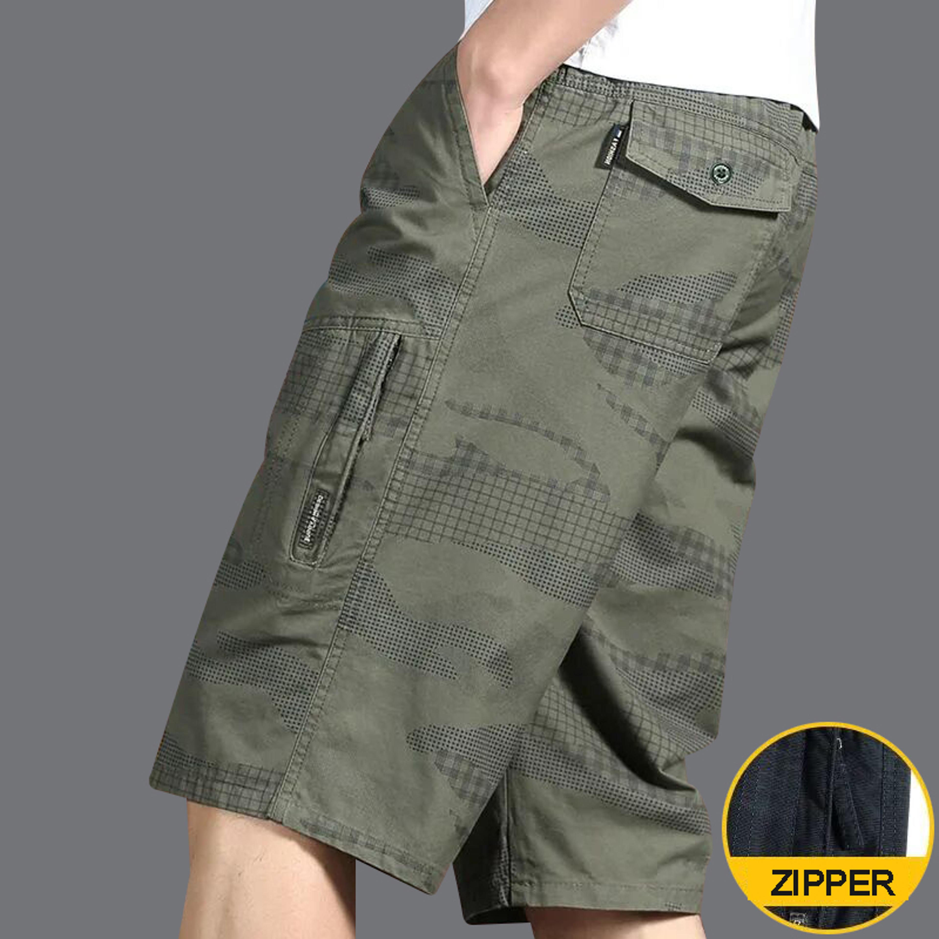 Mens Cotton Casual Shorts With Zipper Pockets For Beach Running And Daily Wear 2